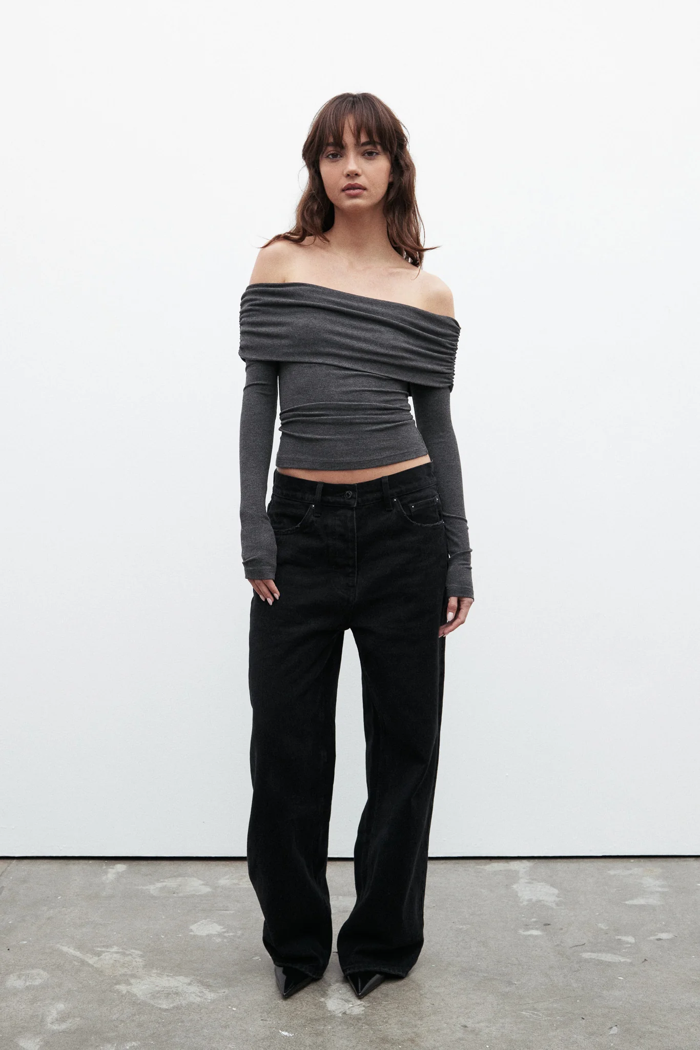 ALESSANDRA TOP - DARK HEATHER GREY - Image 2