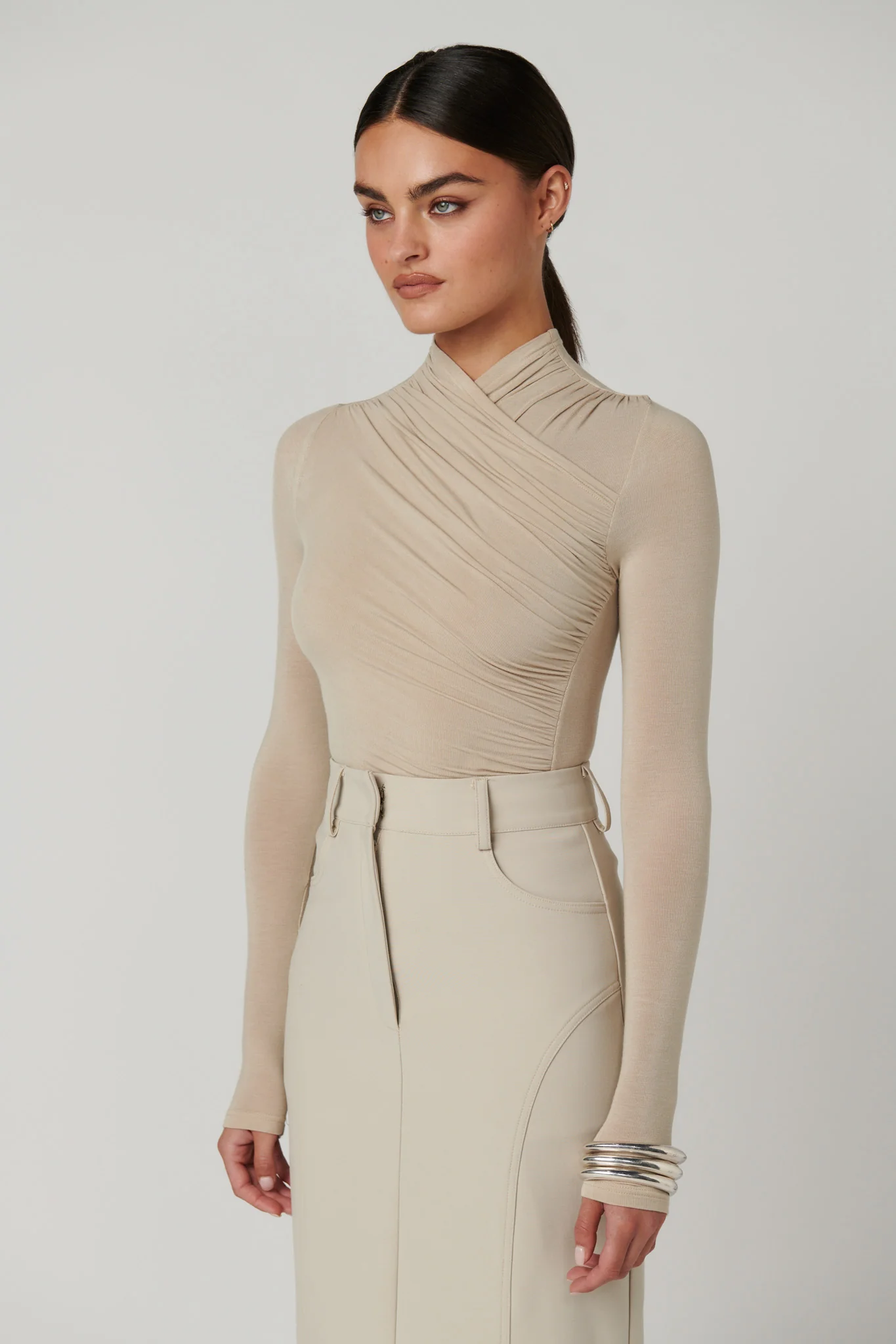 AMRITA BODYSUIT - ALMOND - Image 4