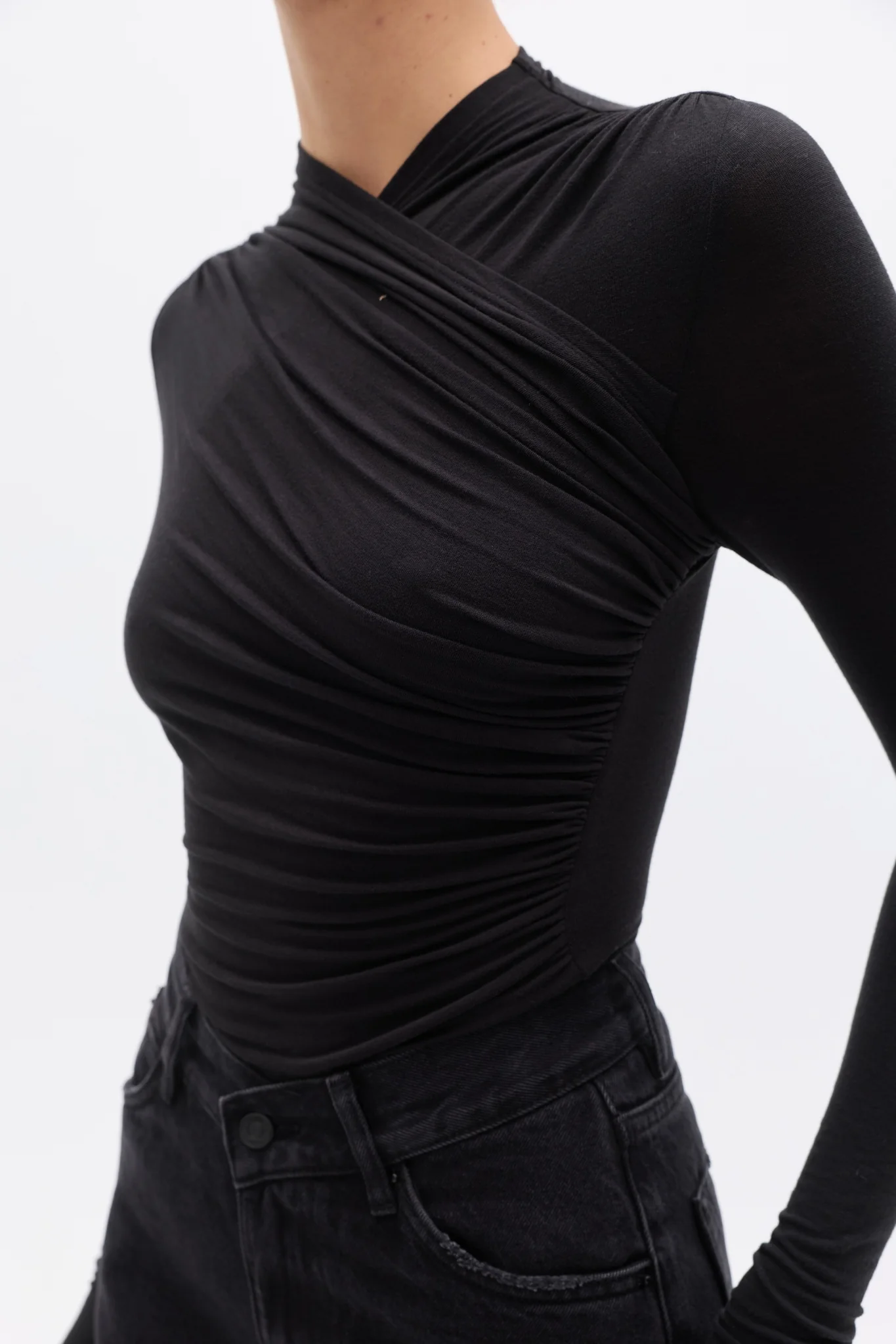 AMRITA LONG SLEEVE TOP - SHADOW - Image 3