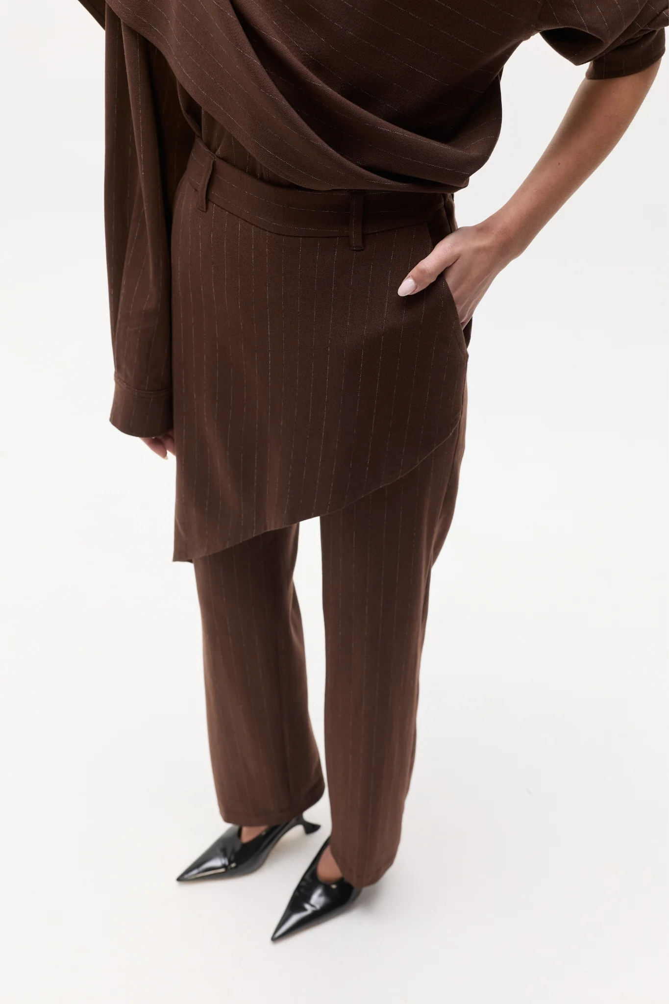 BLAISE PANT - BROWN PINSTRIPE - Image 4