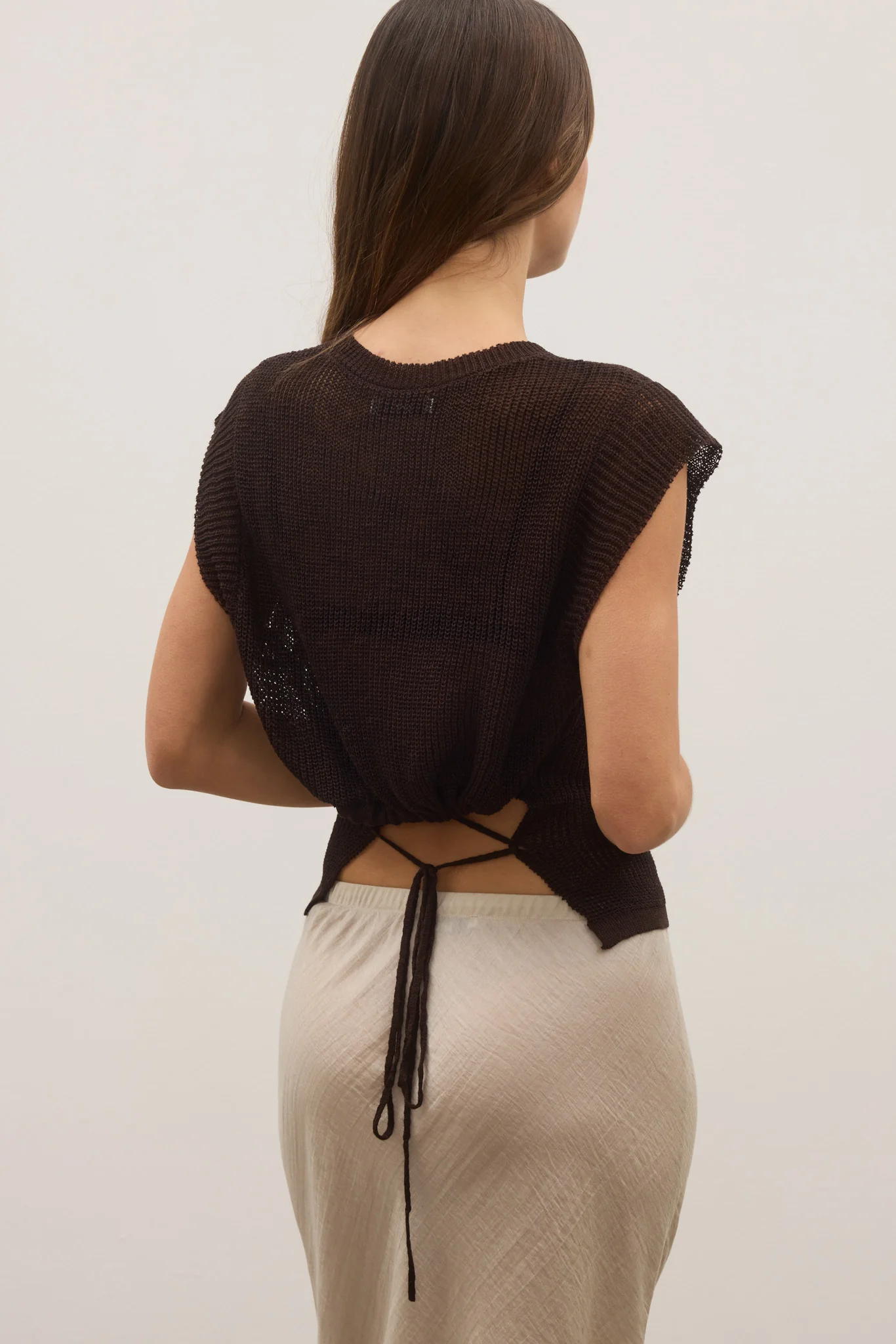 BOBBIE KNIT TOP - DARK BROWN - Image 4
