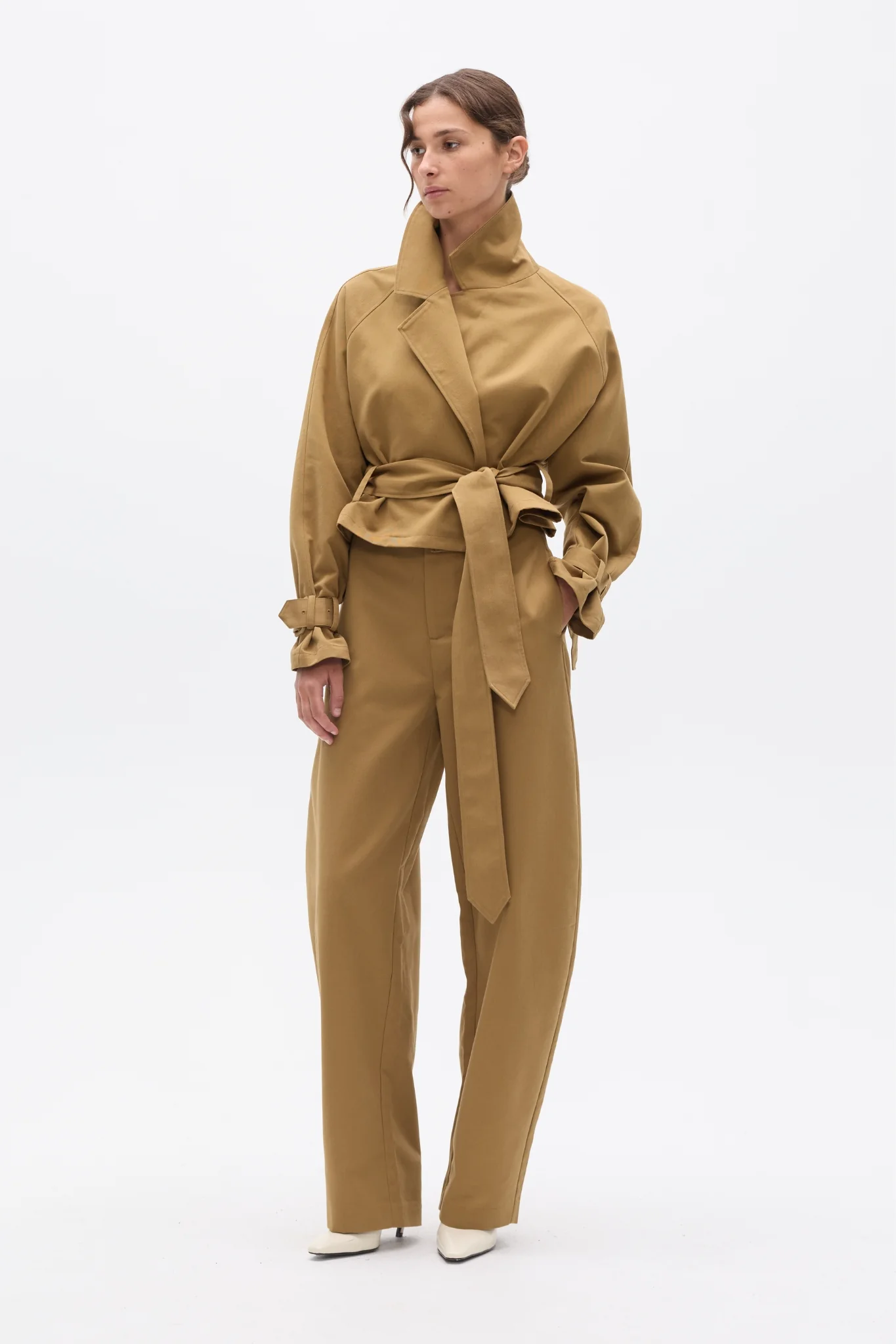 BRIAR CROPPED TRENCH - KHAKI