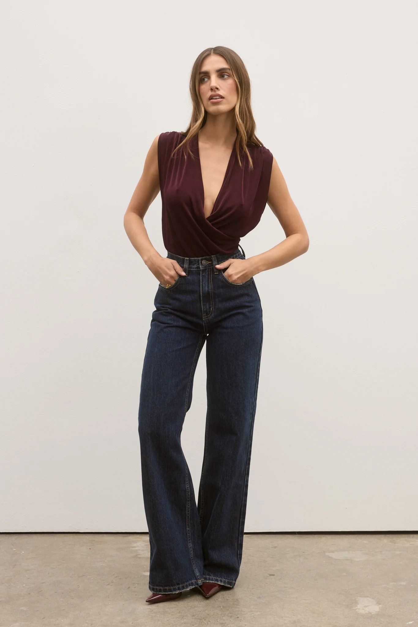 CAMILLE RELAXED FLARE JEAN - RINSE BLUE
