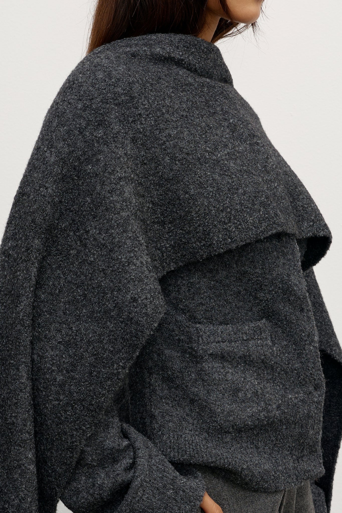 CAPE SCARF - DARK HEATHER GREY - Image 3