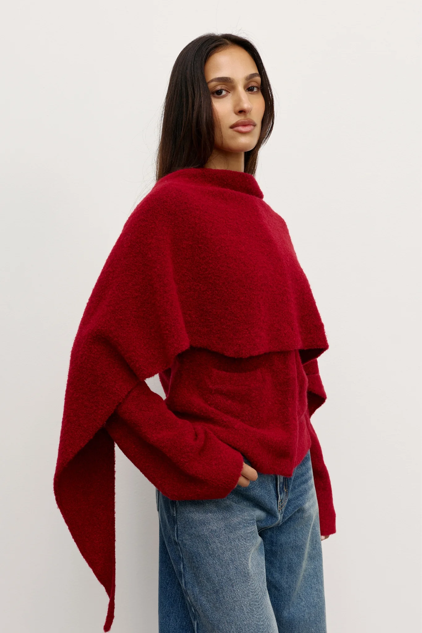 CAPE SCARF - RED - Image 3