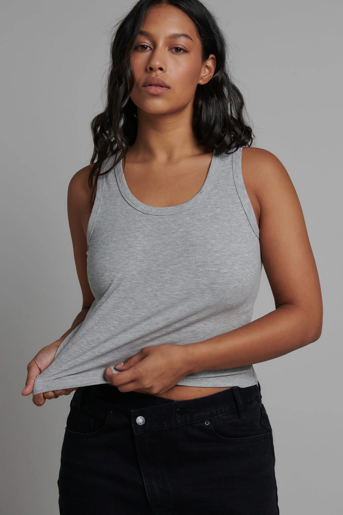 CASSIA TANK - GREY MARLE - Image 6