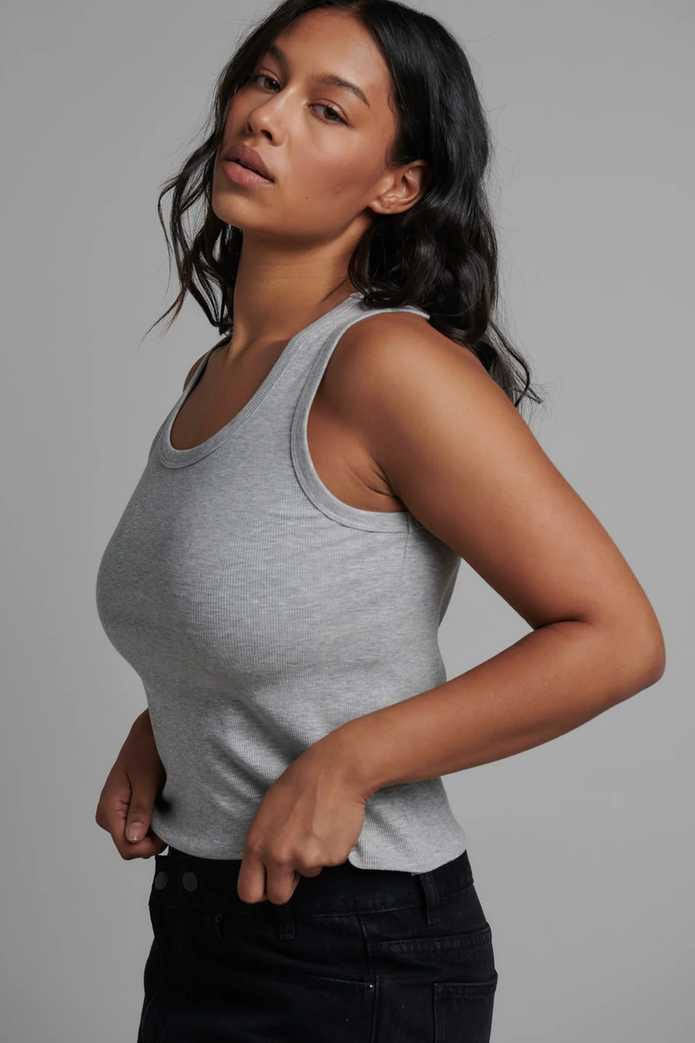 CASSIA TANK - GREY MARLE - Image 7