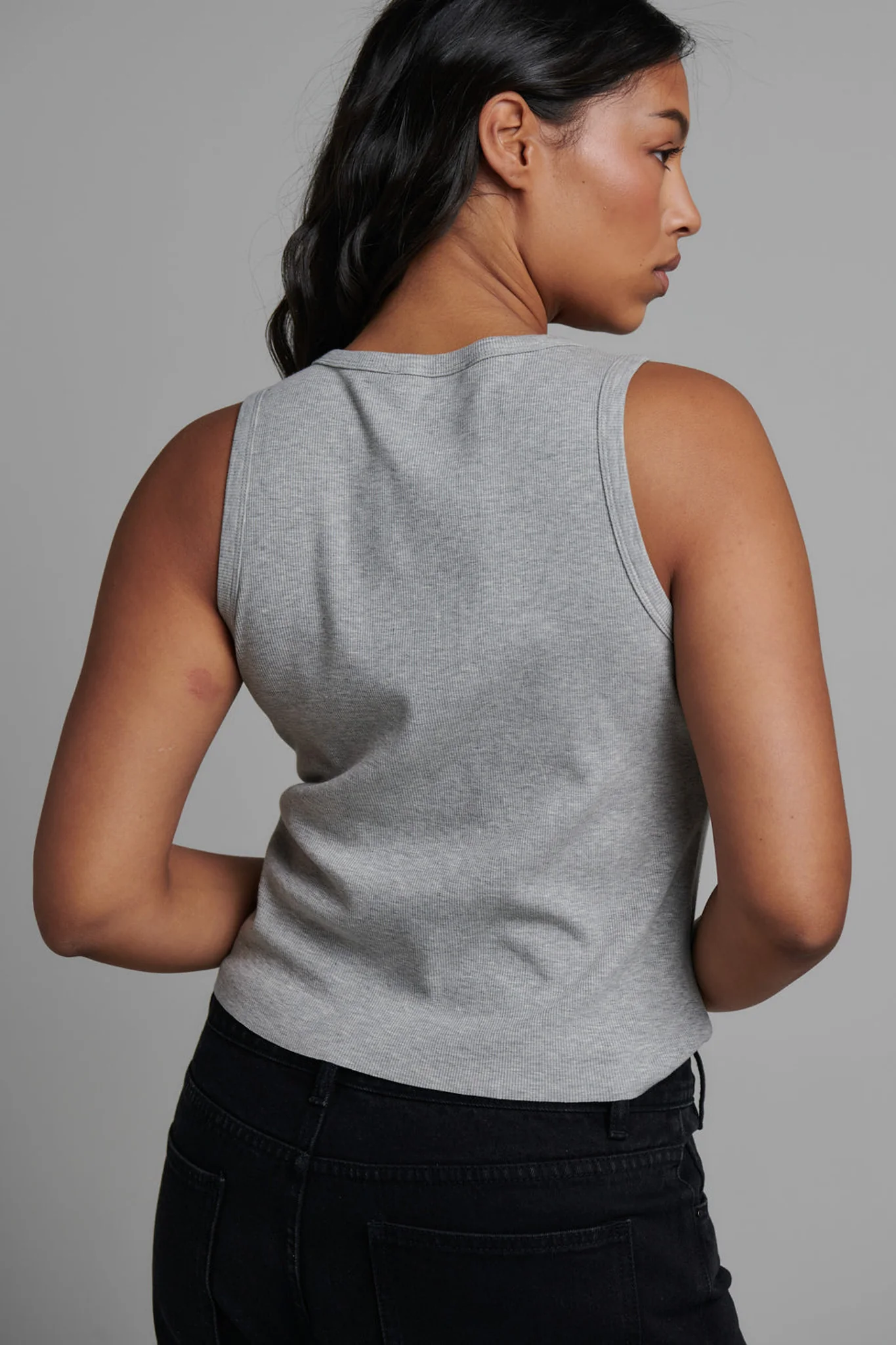 CASSIA TANK - GREY MARLE - Image 8