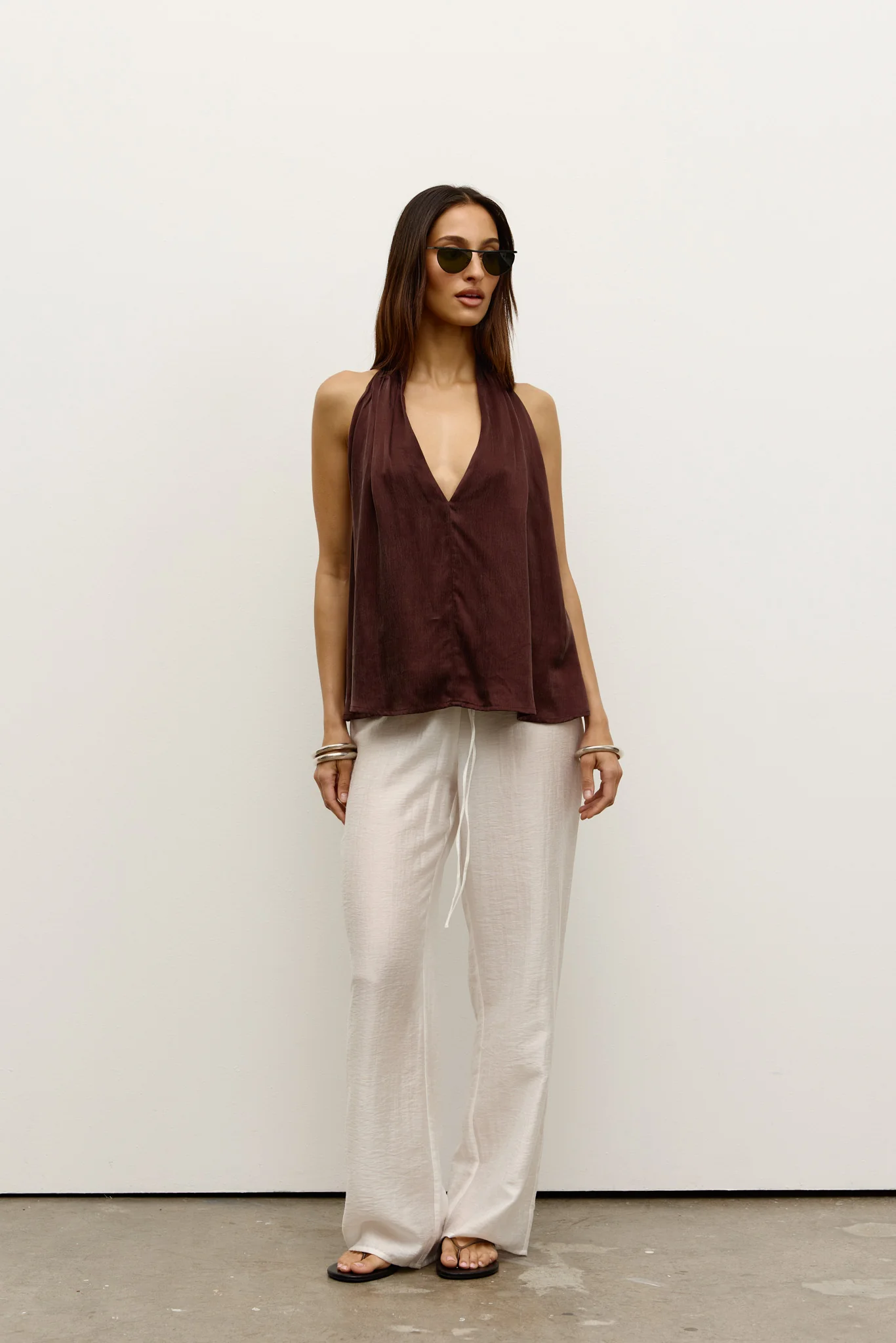 CLEA HALTER TOP - BROWN - Image 3
