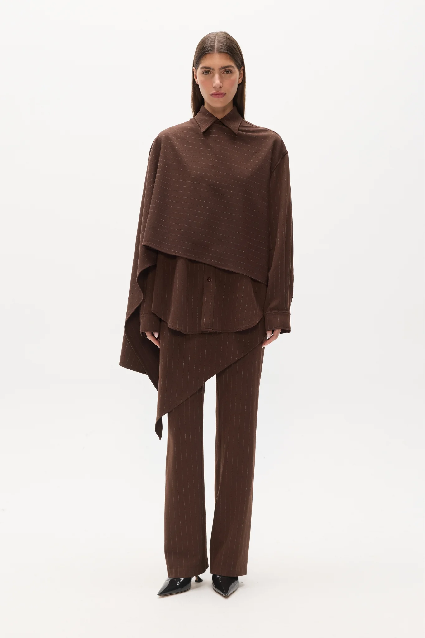 COVA SHIRT - BROWN PINSTRIPE - Image 3