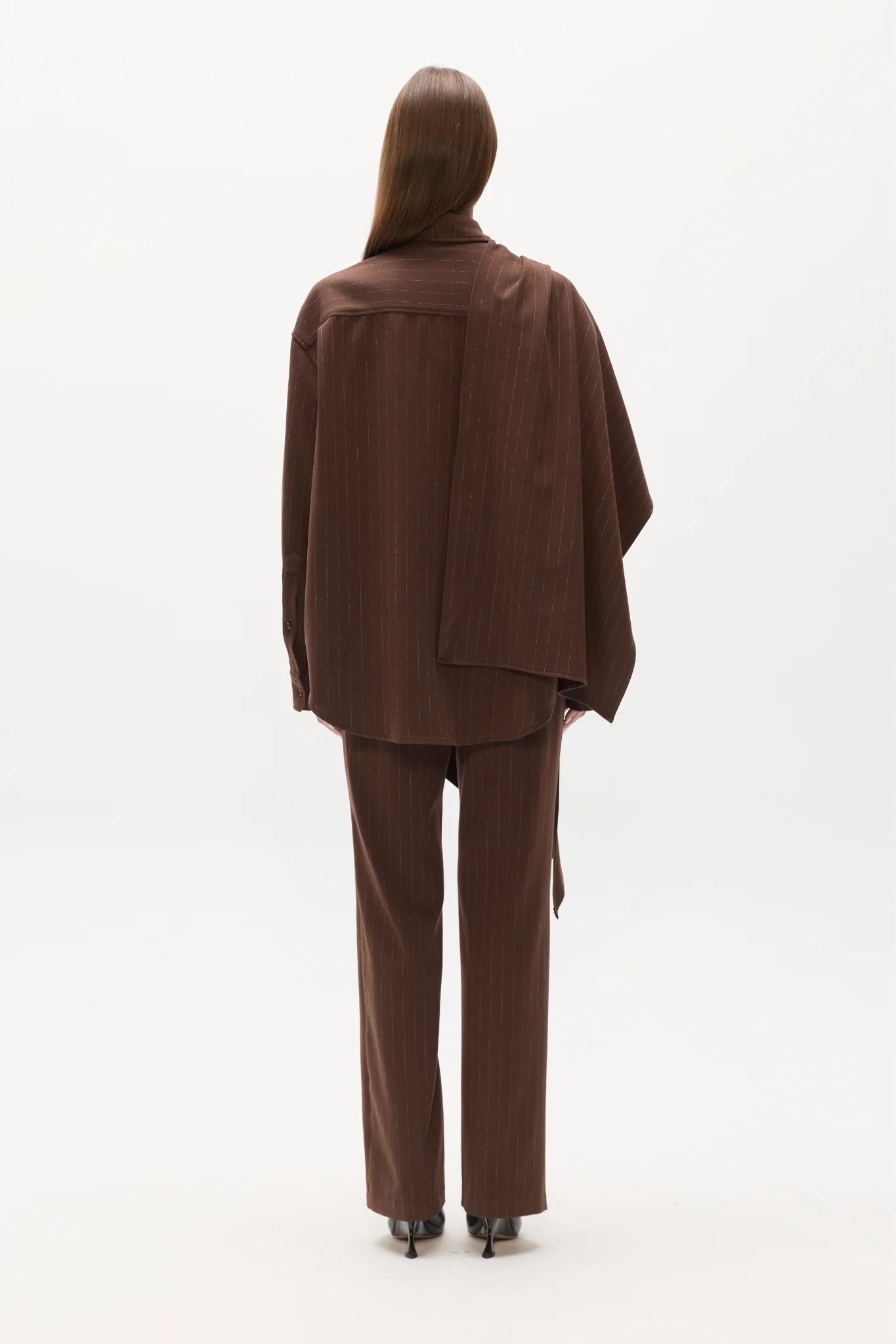 COVA SHIRT - BROWN PINSTRIPE - Image 4