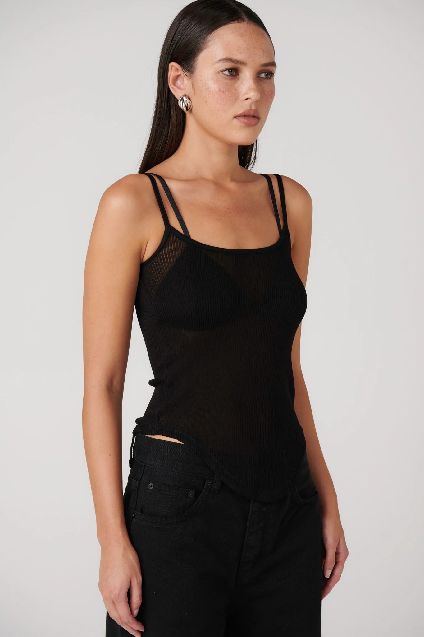 DATON SINGLET TOP - BLACK - Image 4