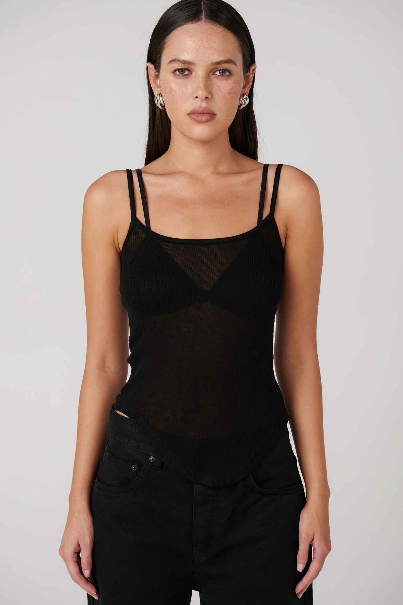 DATON SINGLET TOP - BLACK - Image 5