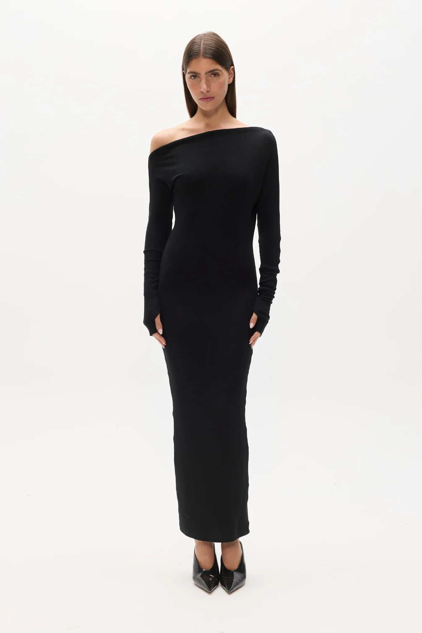 GISELLE KNIT MAXI DRESS - BLACK