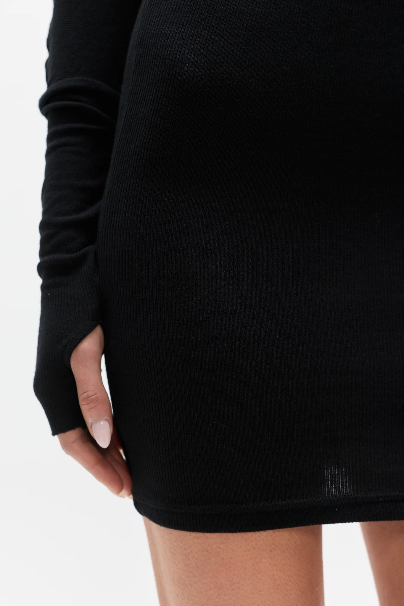 GISELLE KNIT MINI DRESS - BLACK - Image 3
