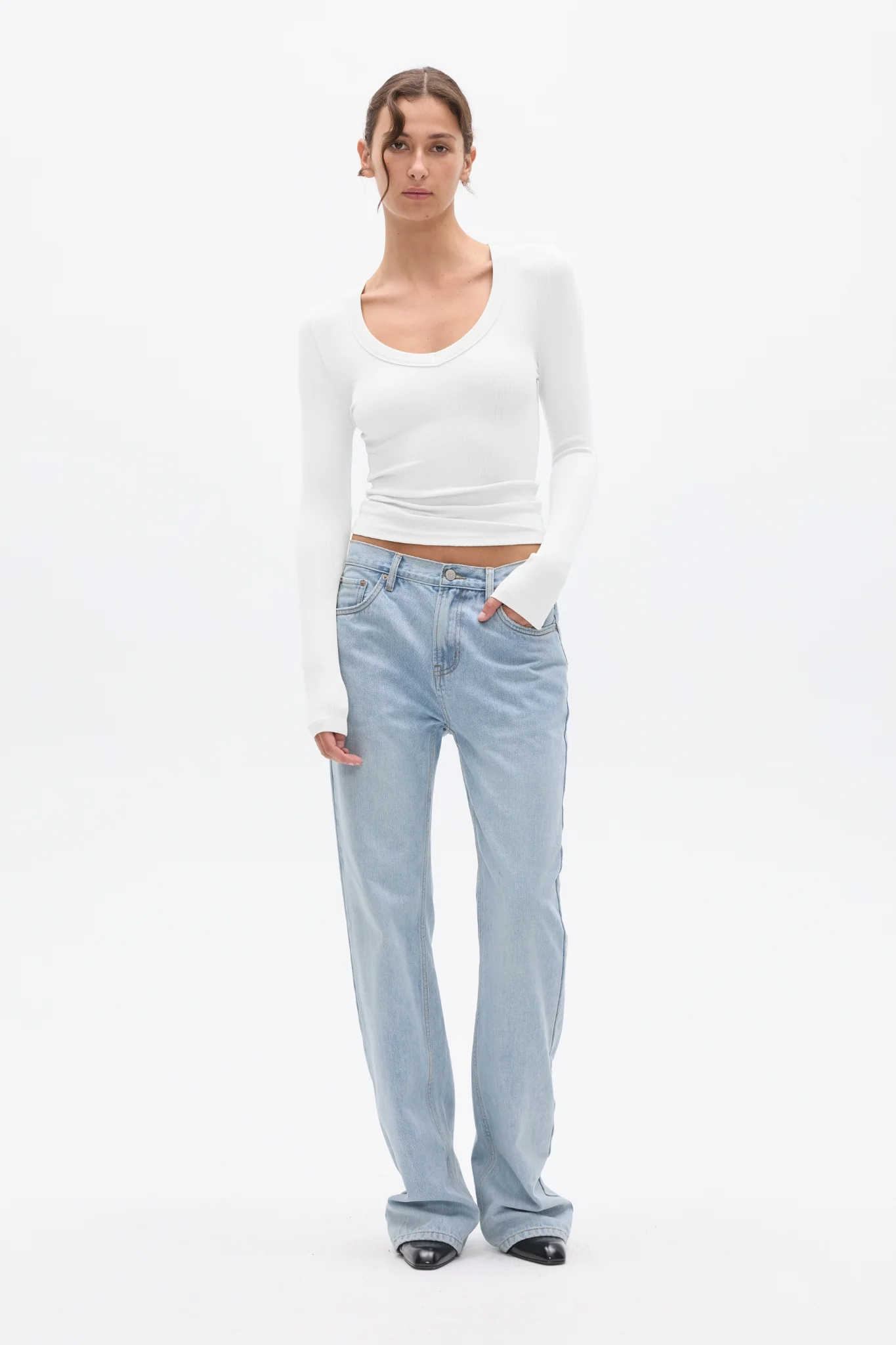 GRACE LONG SLEEVE TOP - WHITE