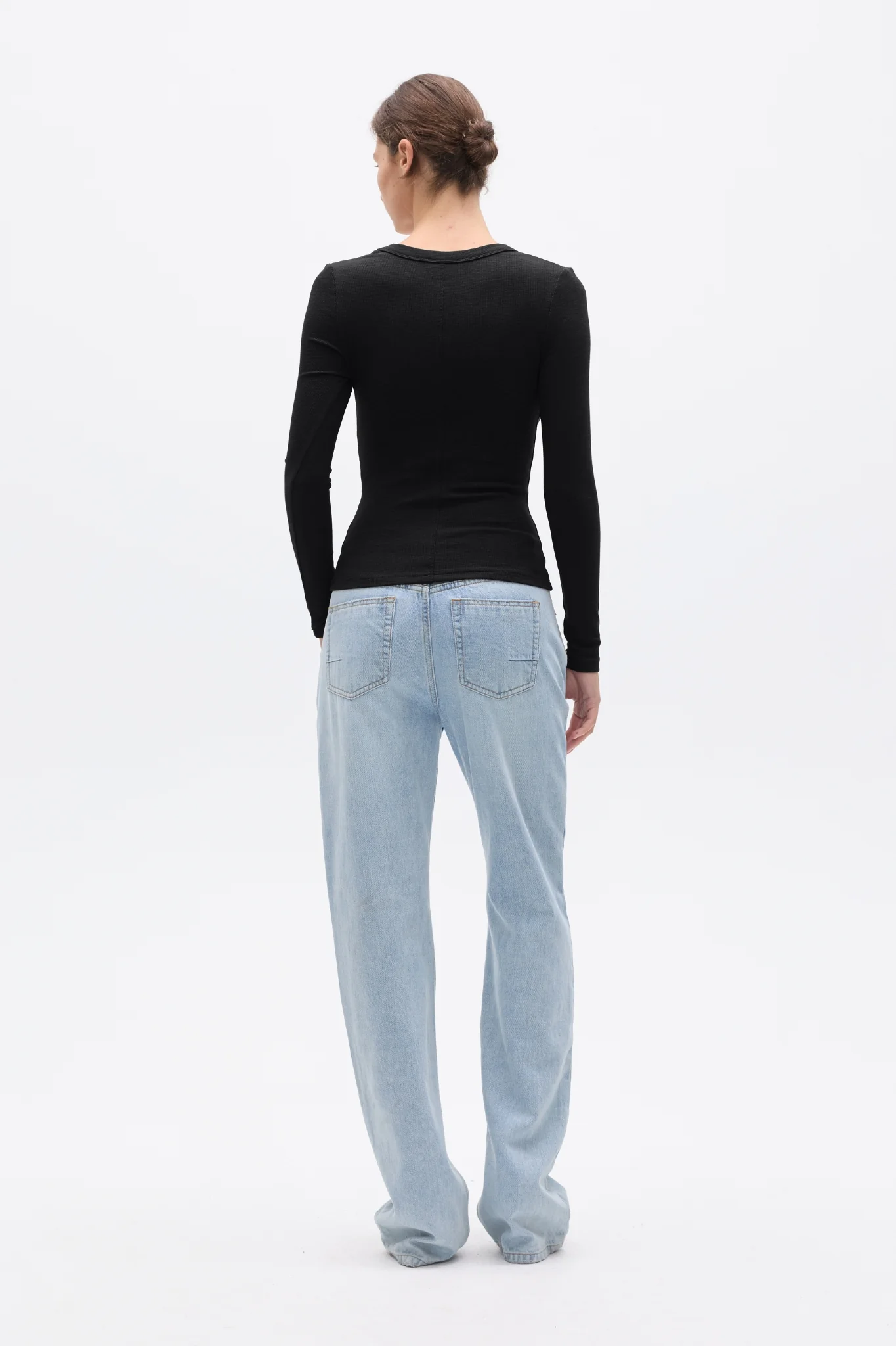 GRACE LONG SLEEVE TOP - BLACK - Image 4