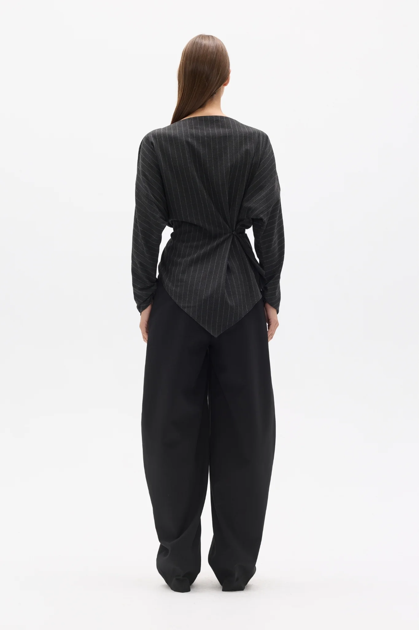 HALTHEA TOP - CHARCOAL PINSTRIPE - Image 4