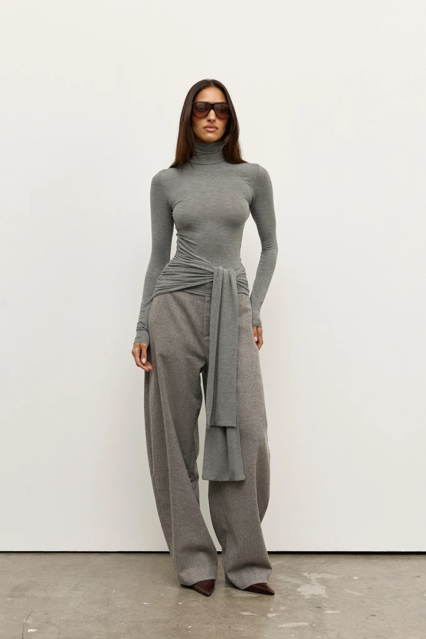 ISLEY TOP - LIGHT GREY MARLE