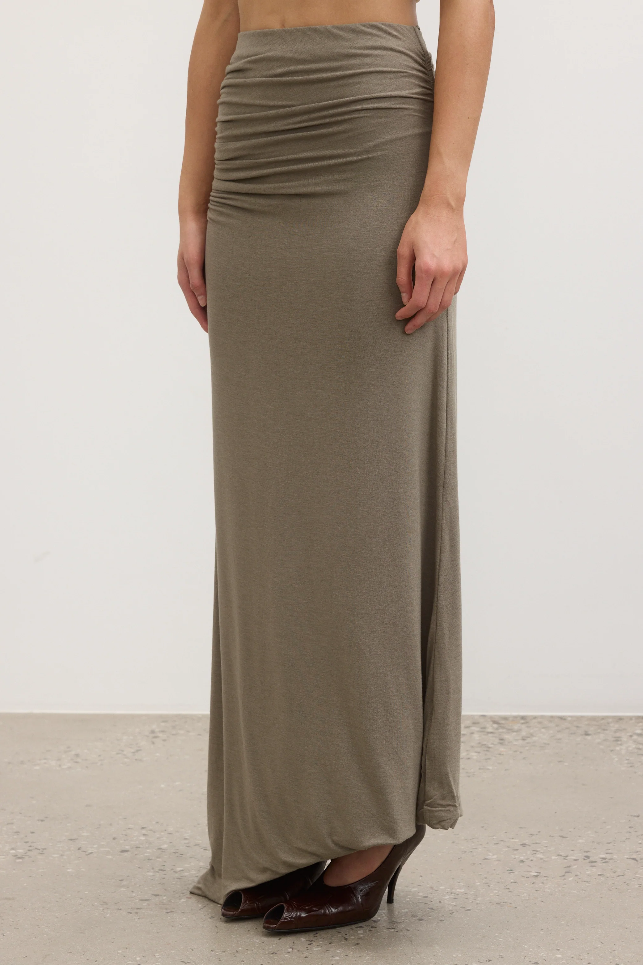 KALINA MAXI SKIRT - KHAKI - Image 3