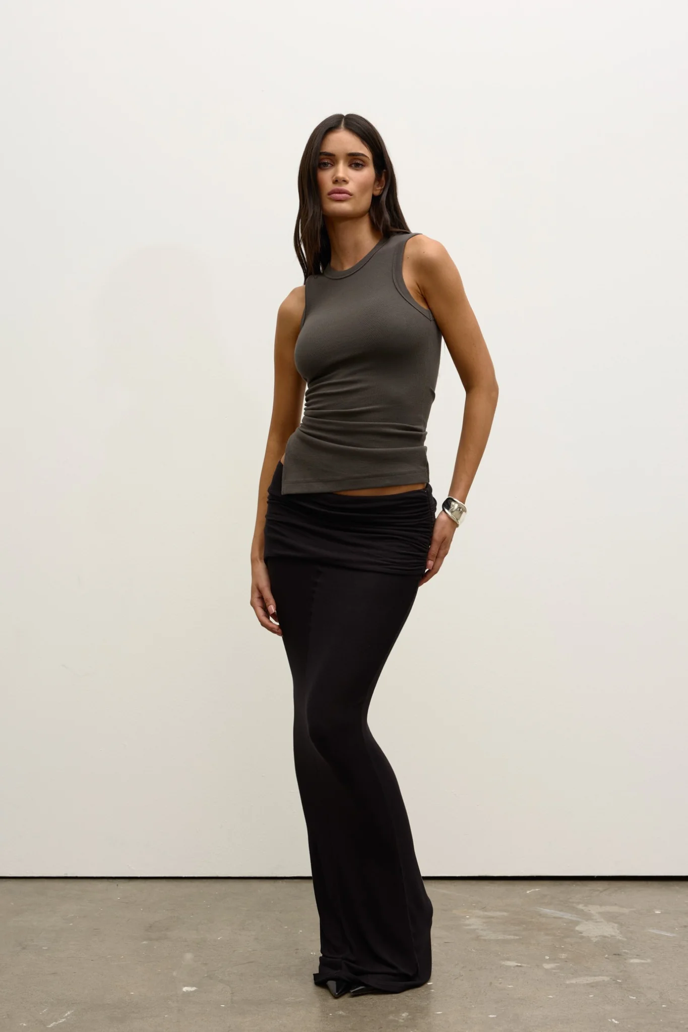 LANA ROUCHED TANK - SMOKE - Image 2