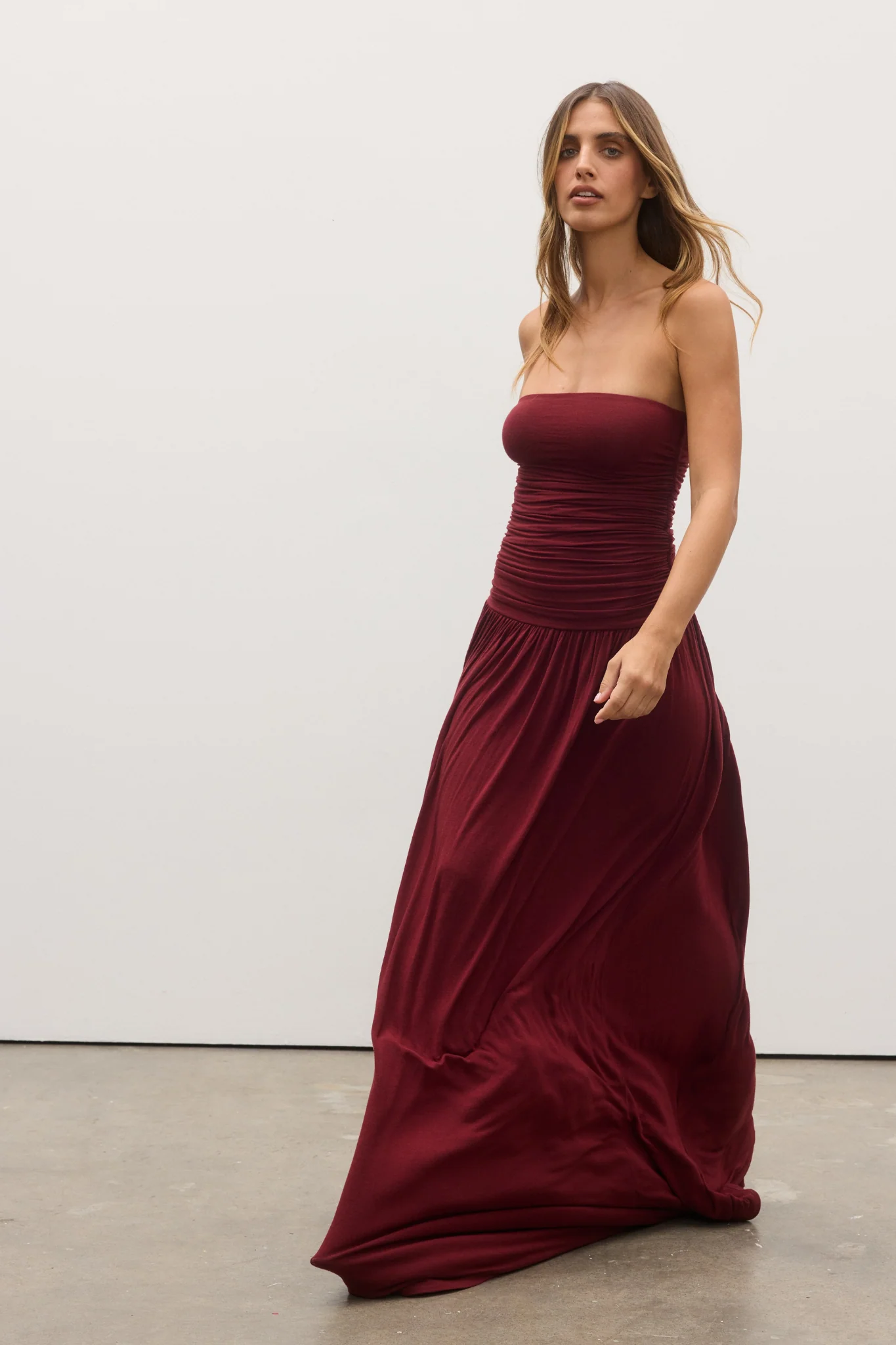 LEAH DRESS - WINE - Image 3
