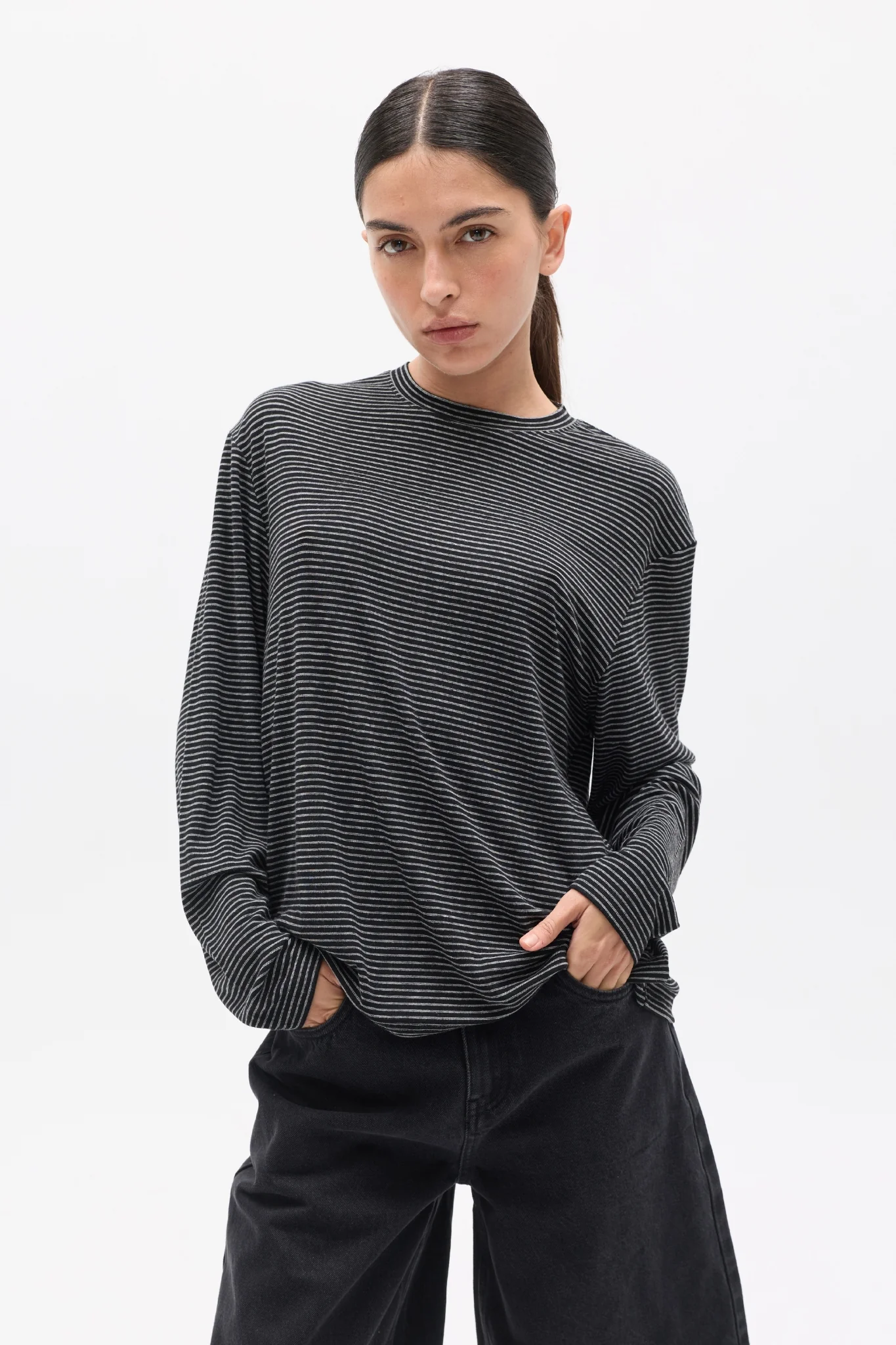LIAM LONG SLEEVE - NAVY STRIPE - Image 3