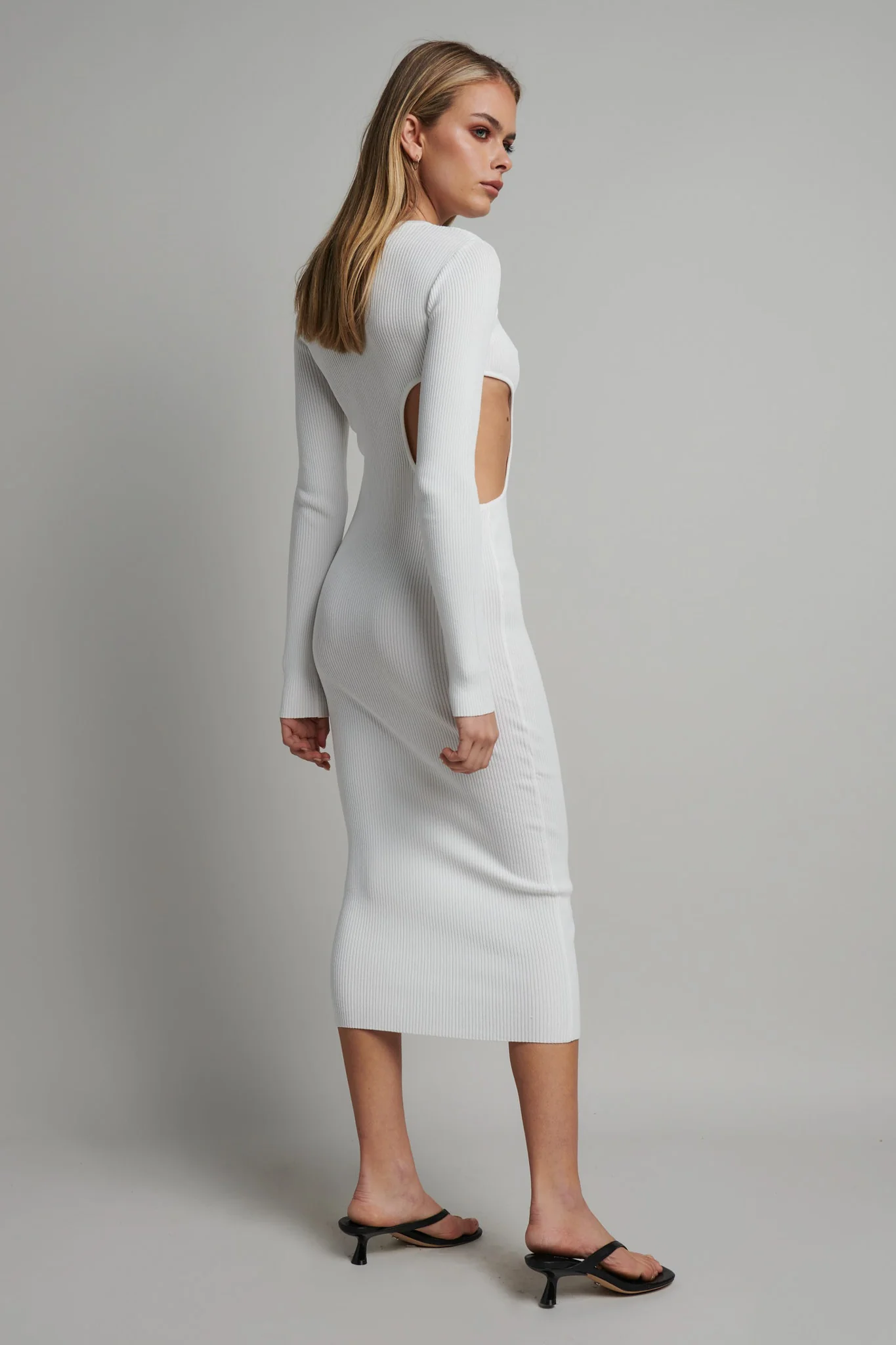 LOGAN MIDI DRESS- WHITE - Image 2