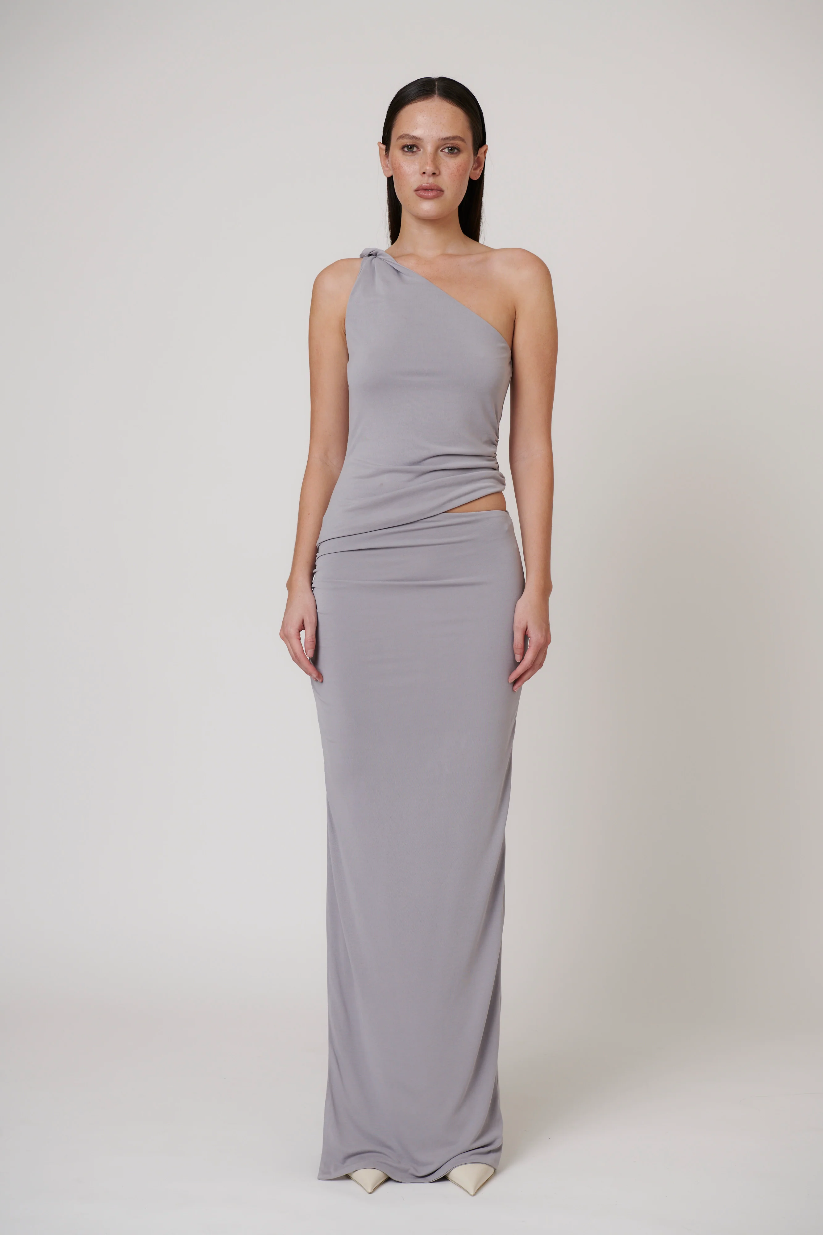 MAIA MAXI SKIRT - BLUE STEEL