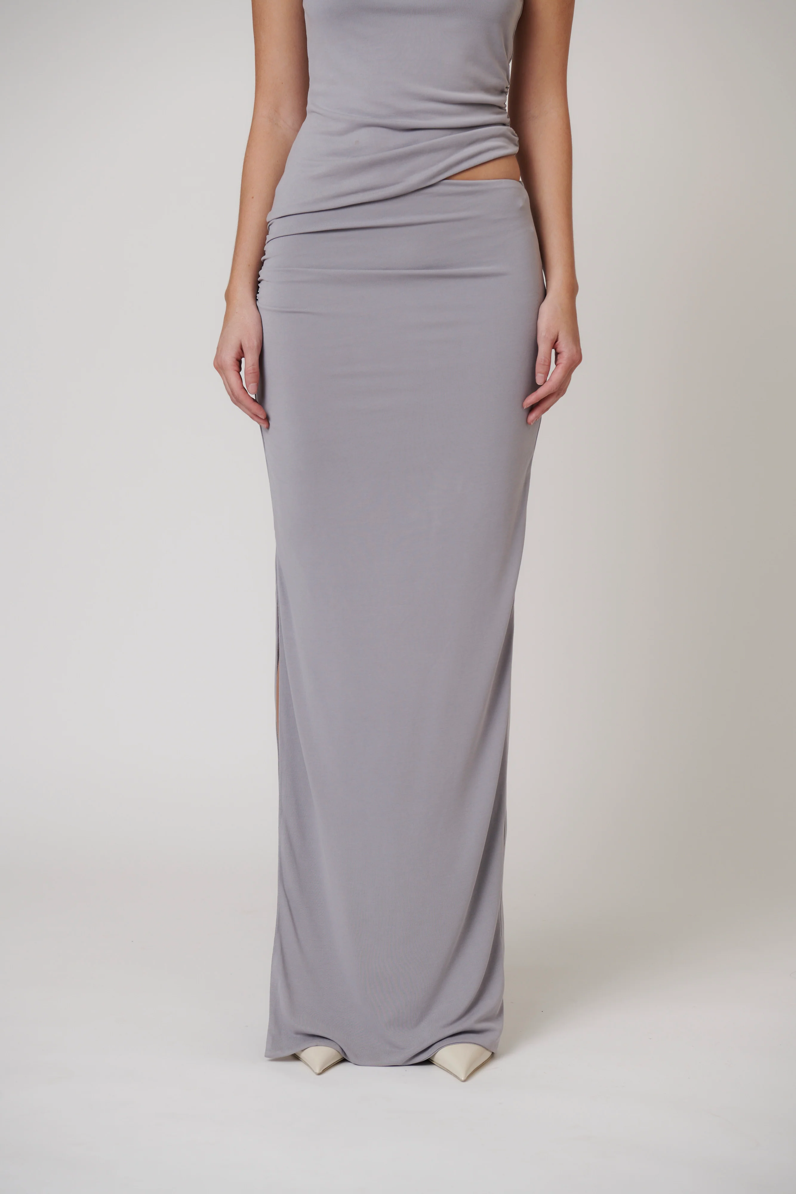 MAIA MAXI SKIRT - BLUE STEEL - Image 4