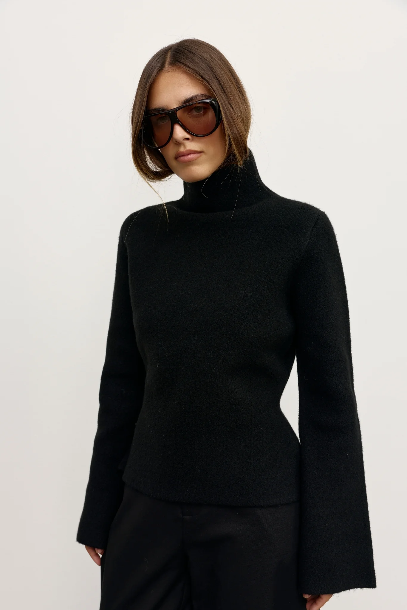MAISIE KNIT TURTLENECK - BLACK - Image 3