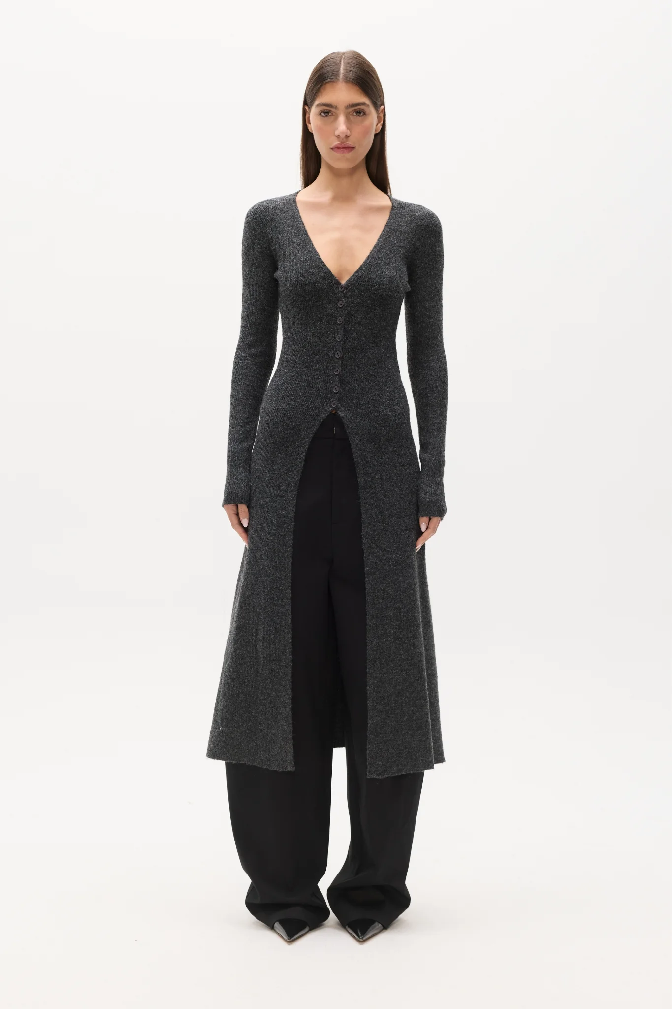 MARGAUX KNIT DRESS - CHARCOAL
