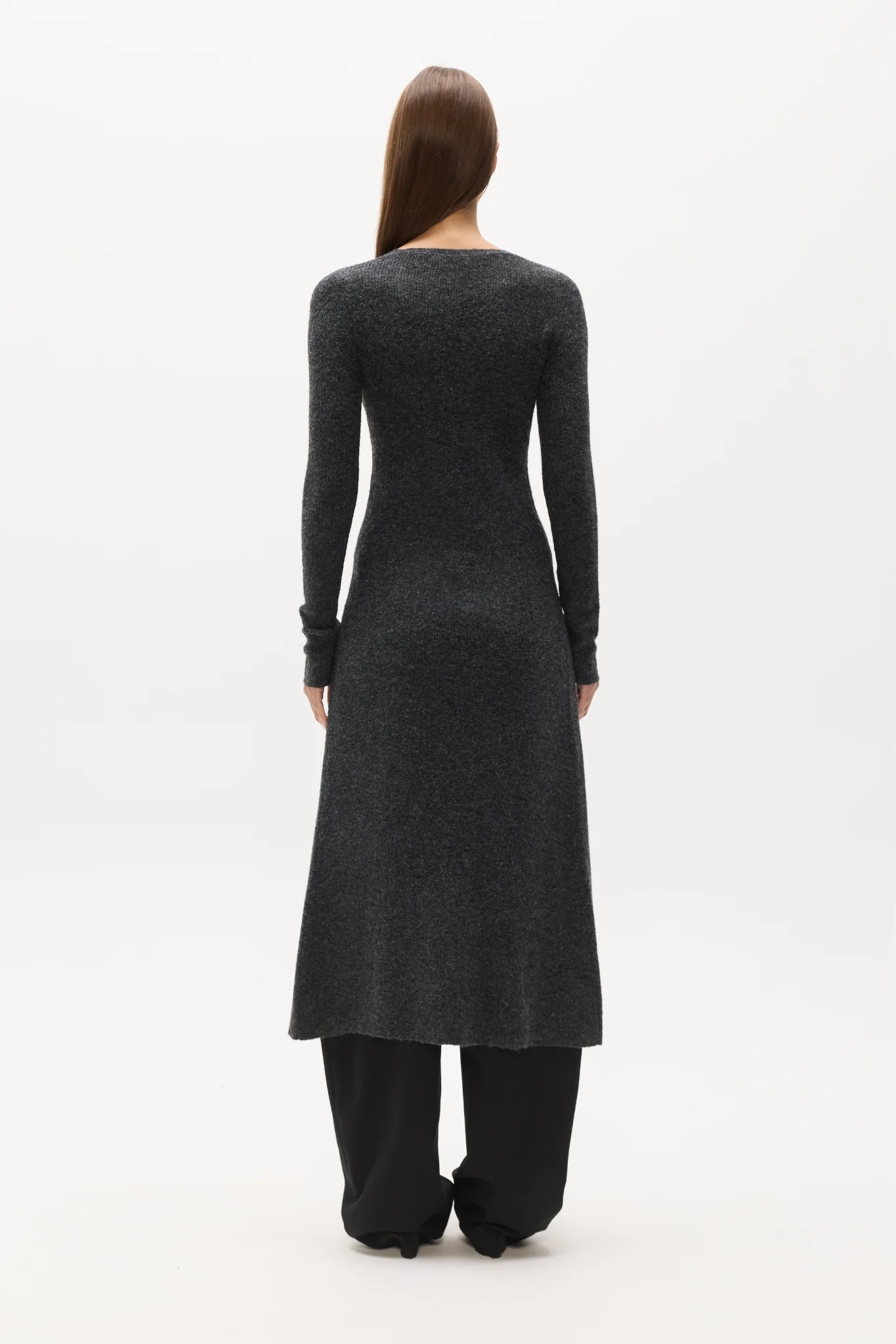 MARGAUX KNIT DRESS - CHARCOAL - Image 4