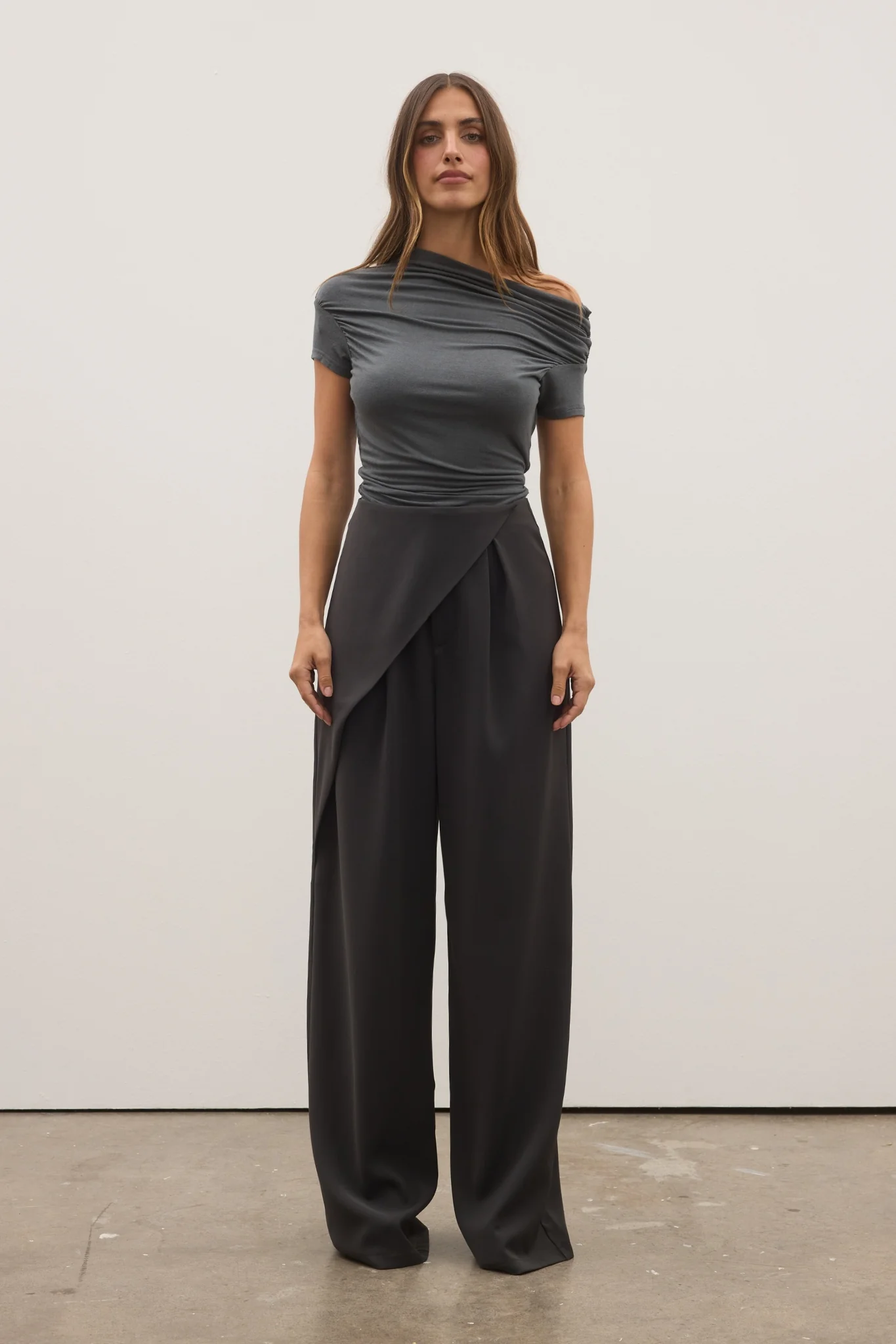 MONICA TOP - DARK HEATHER GREY - Image 2