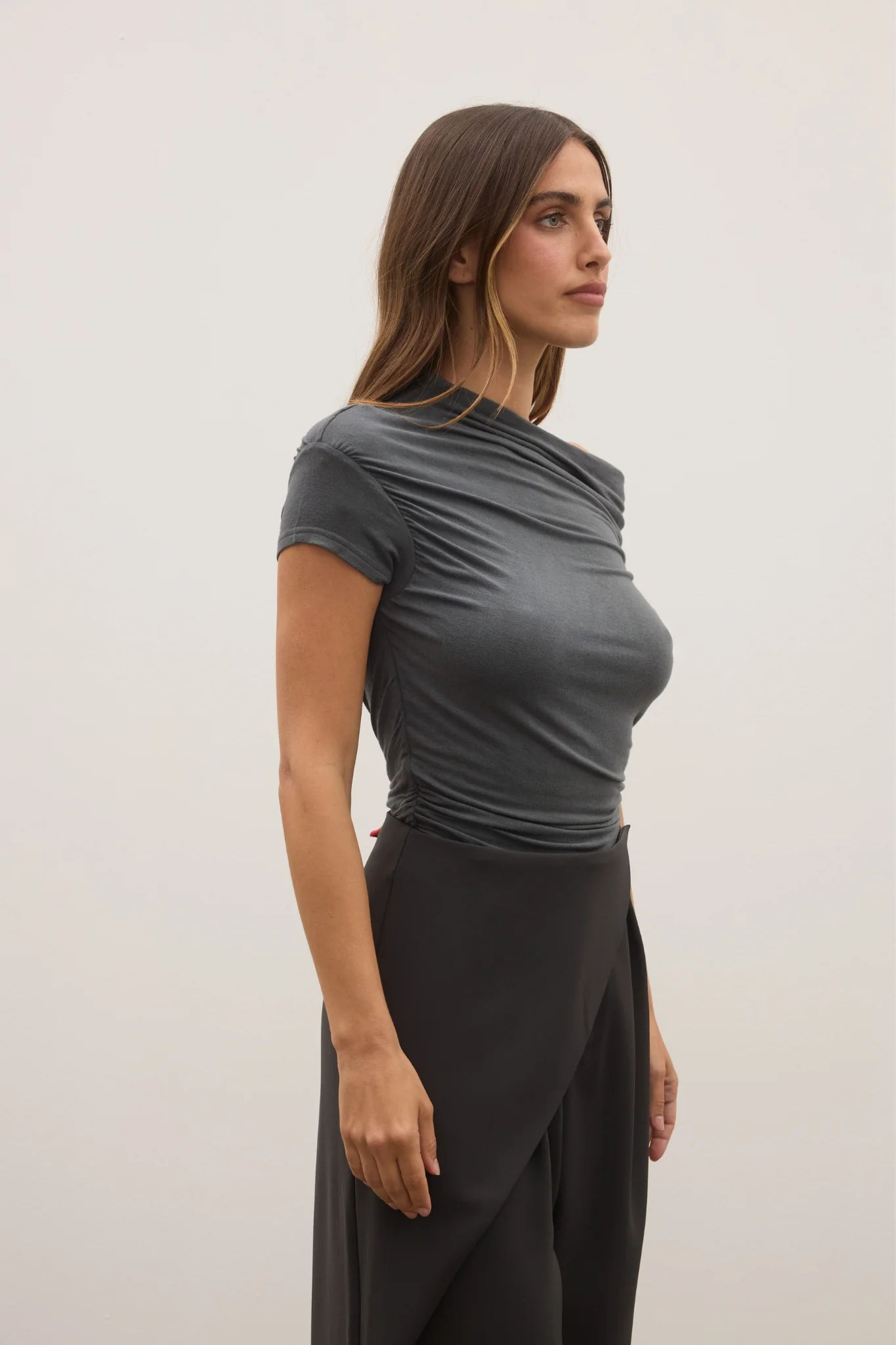 MONICA TOP - DARK HEATHER GREY - Image 3