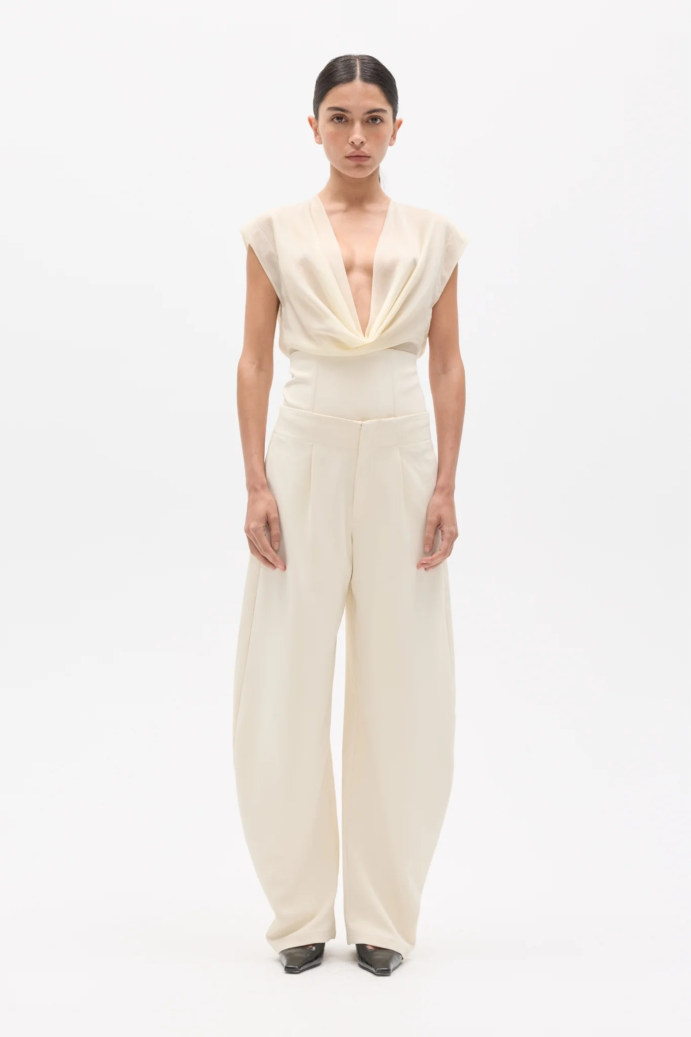 NAVY PANT - IVORY