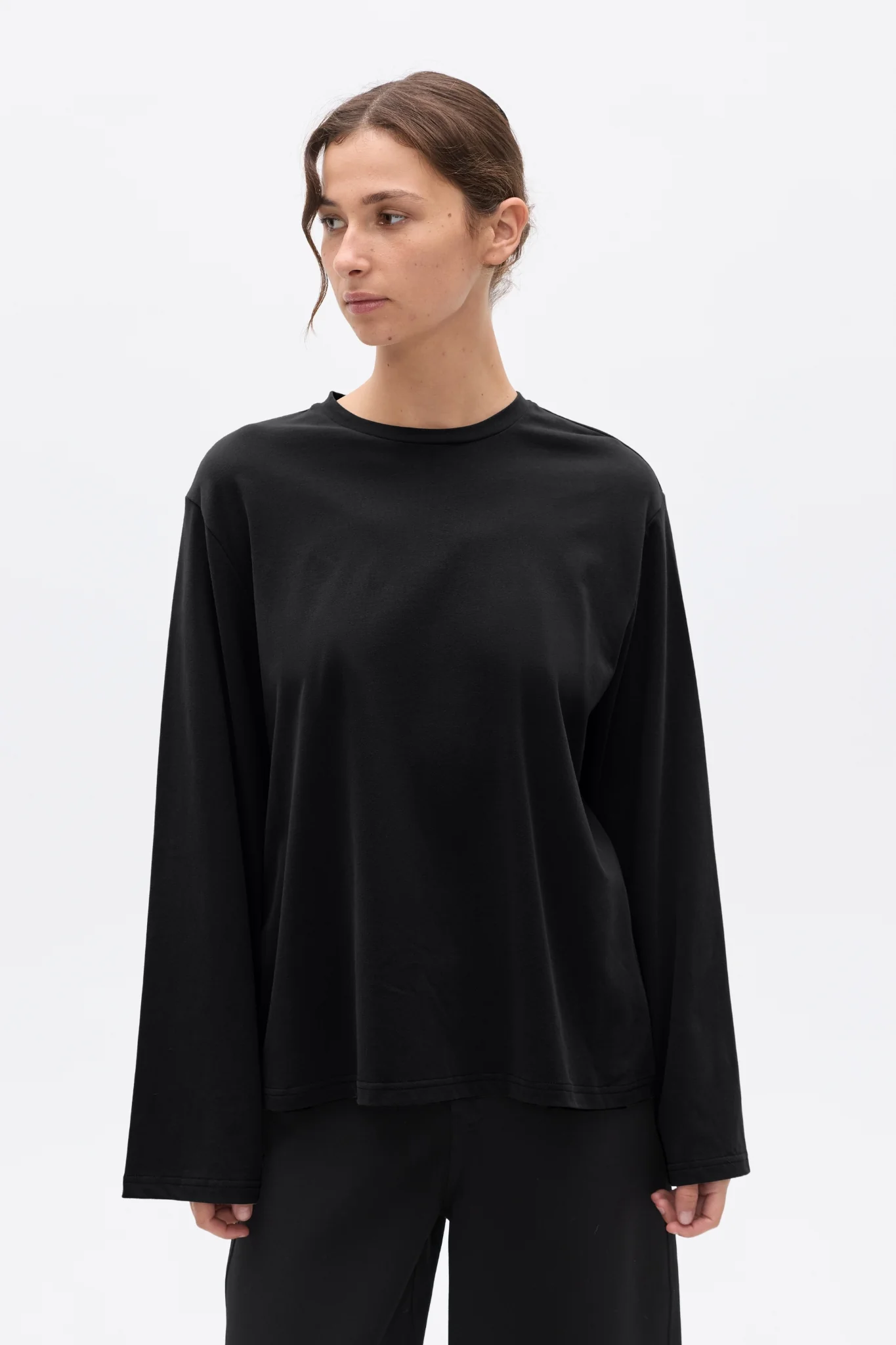 PRIYA LONG SLEEVE TOP - BLACK - Image 2