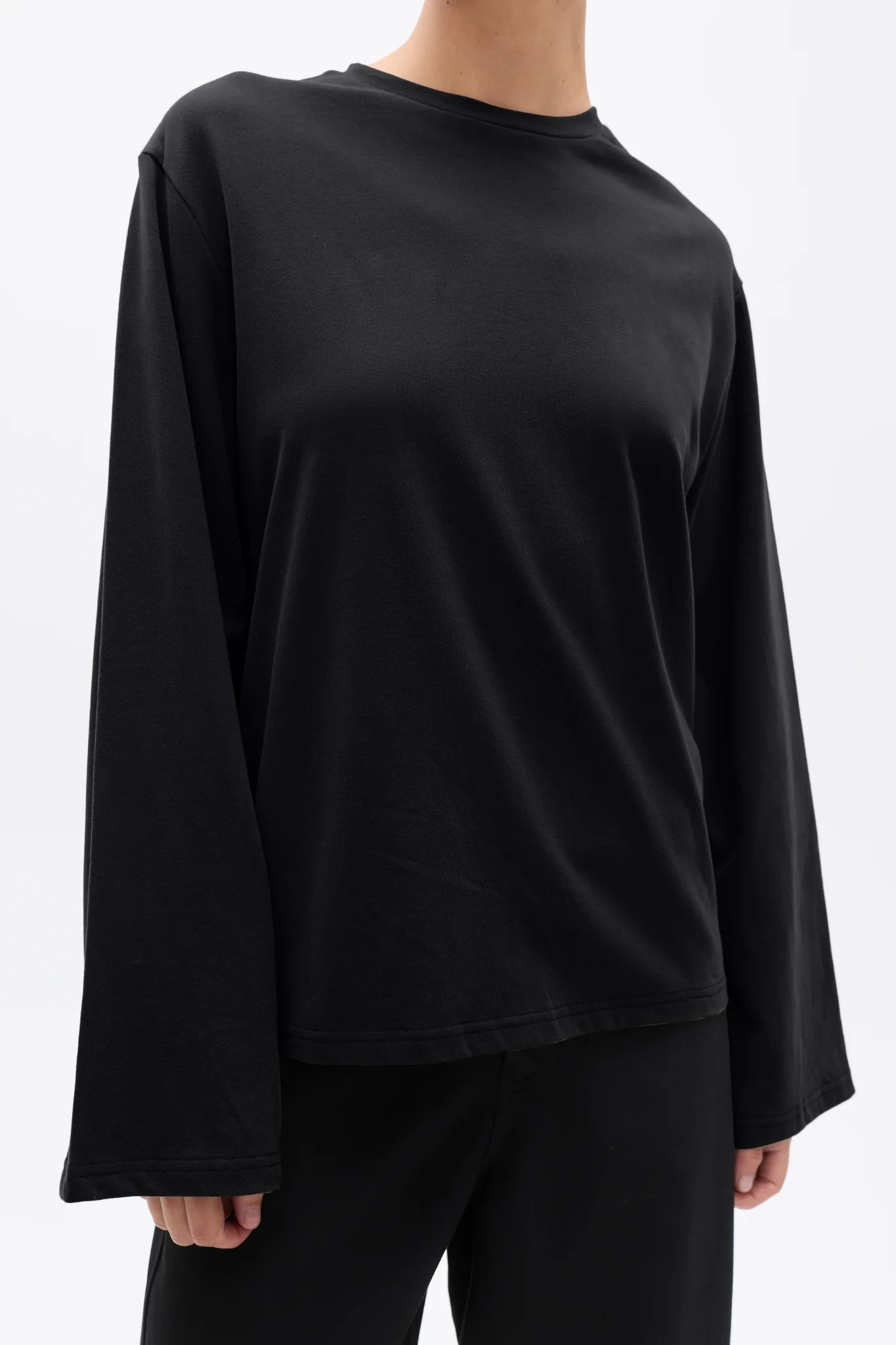 PRIYA LONG SLEEVE TOP - BLACK - Image 3