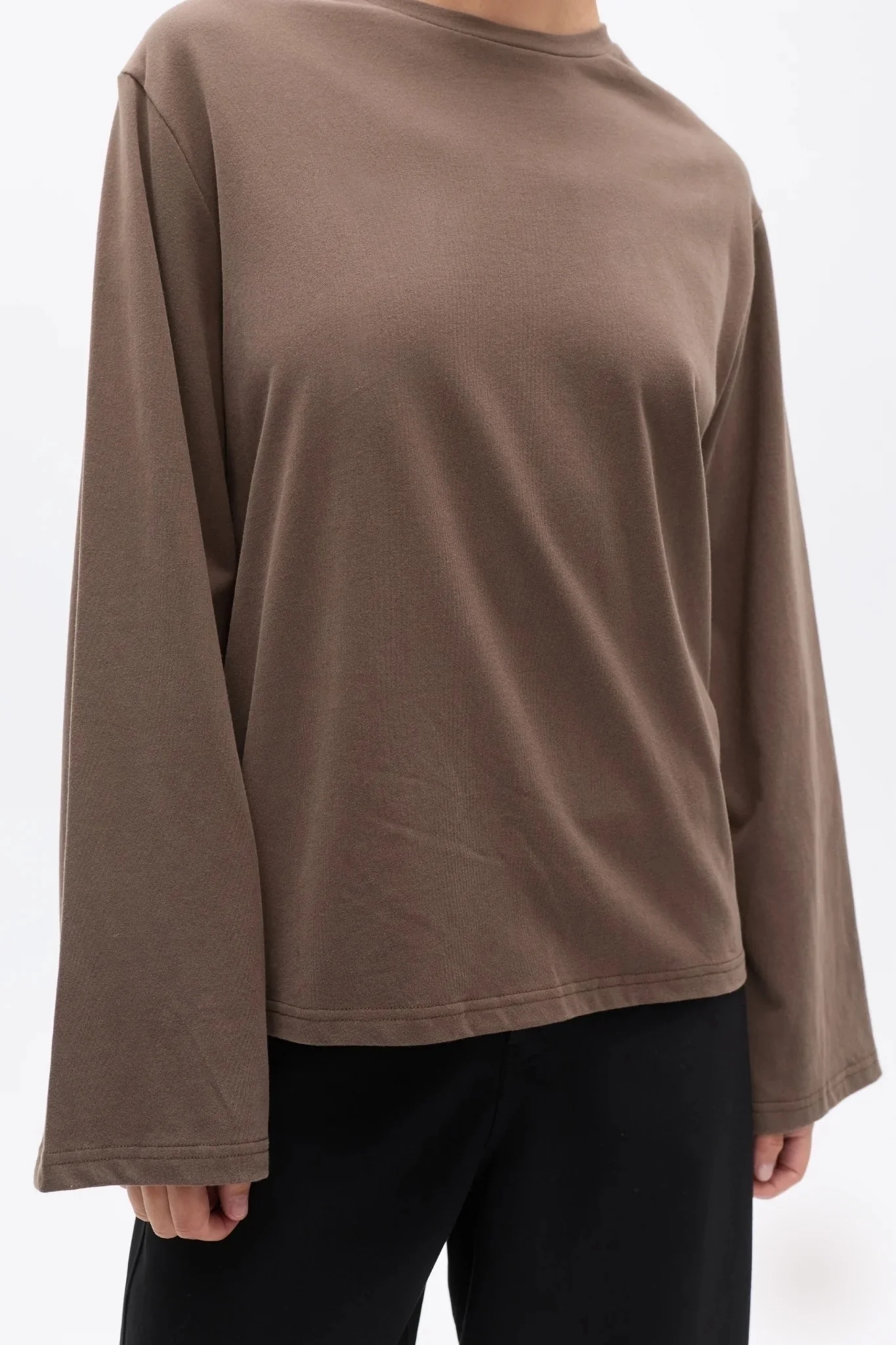PRIYA LONG SLEEVE TOP - BROWN - Image 2