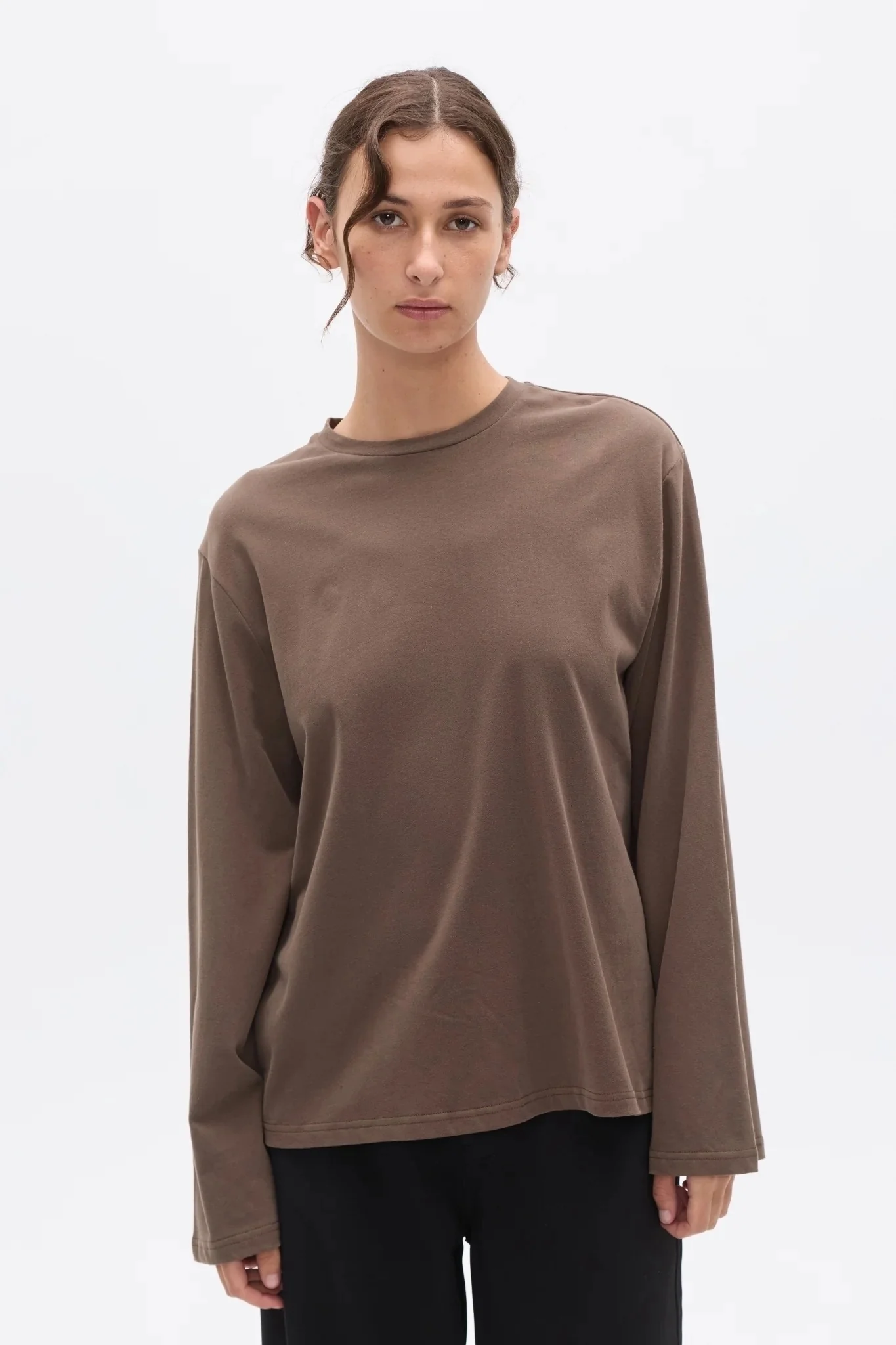PRIYA LONG SLEEVE TOP - BROWN - Image 3
