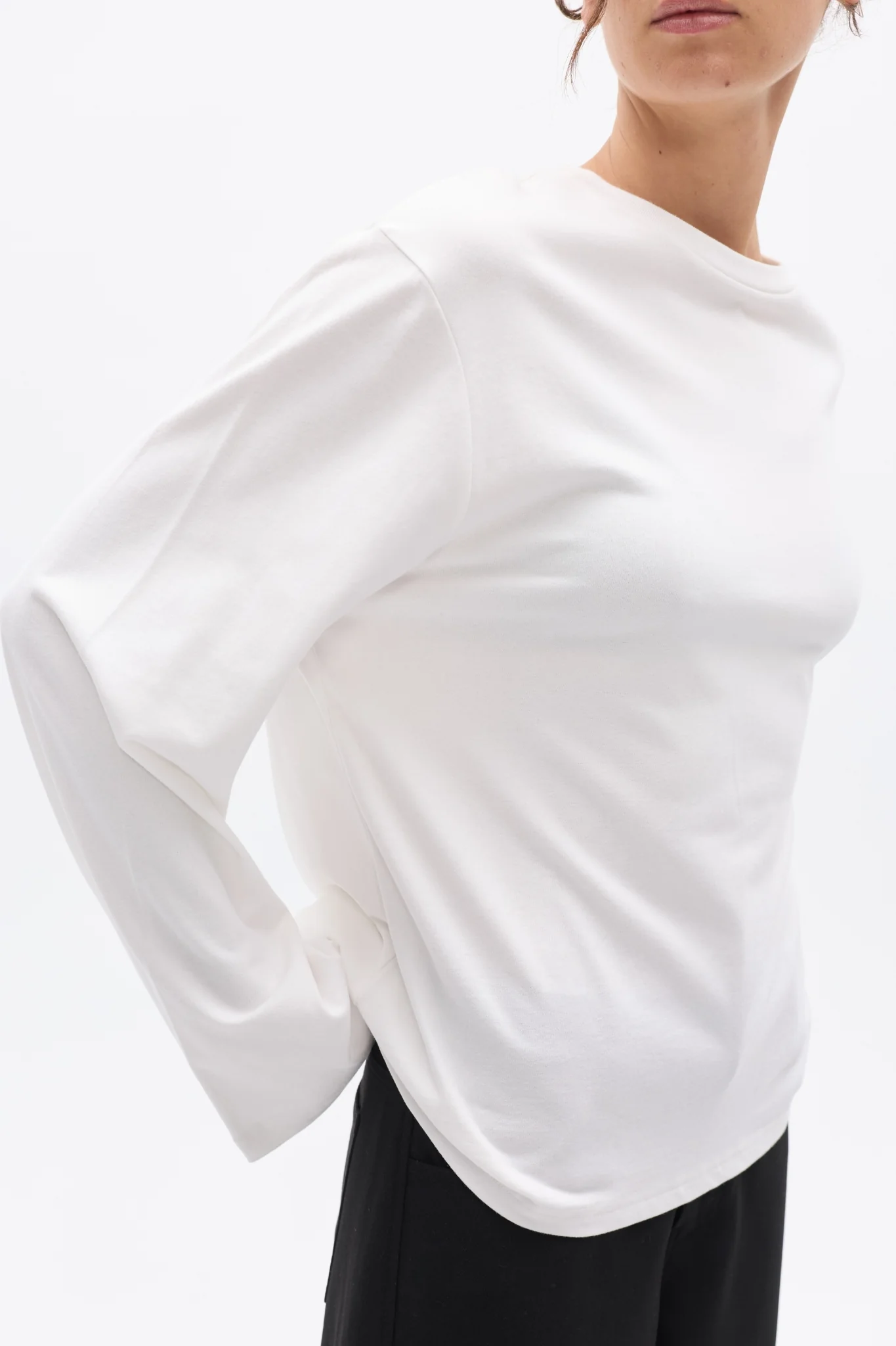 PRIYA LONG SLEEVE TOP - WHITE - Image 2