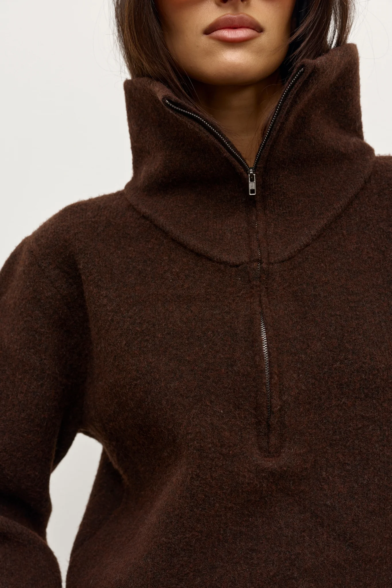 RIVA QUARTER ZIP - CHOCOLATE - Image 2