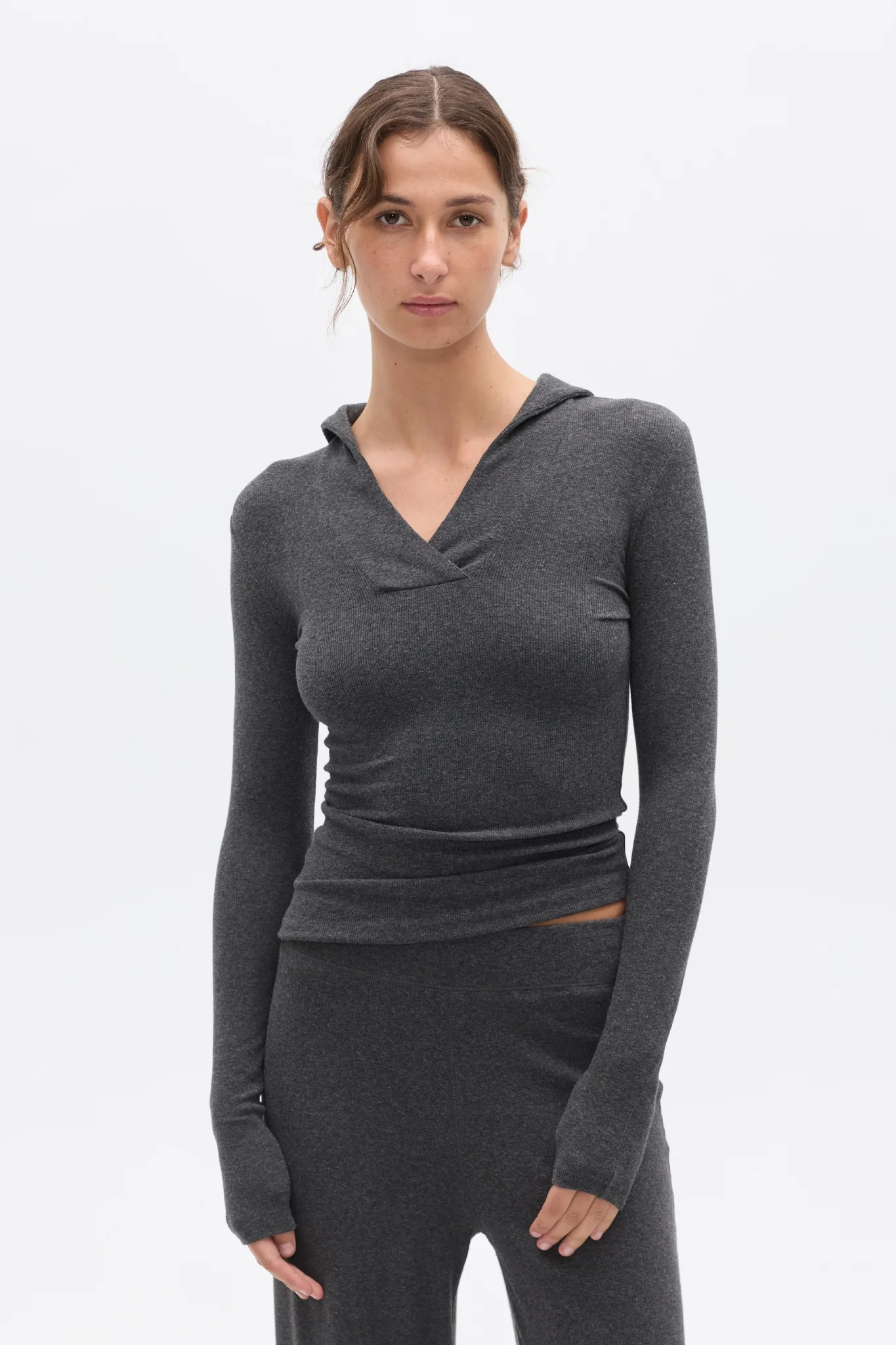 SAFFRON TOP - DARK HEATHER GREY - Image 3