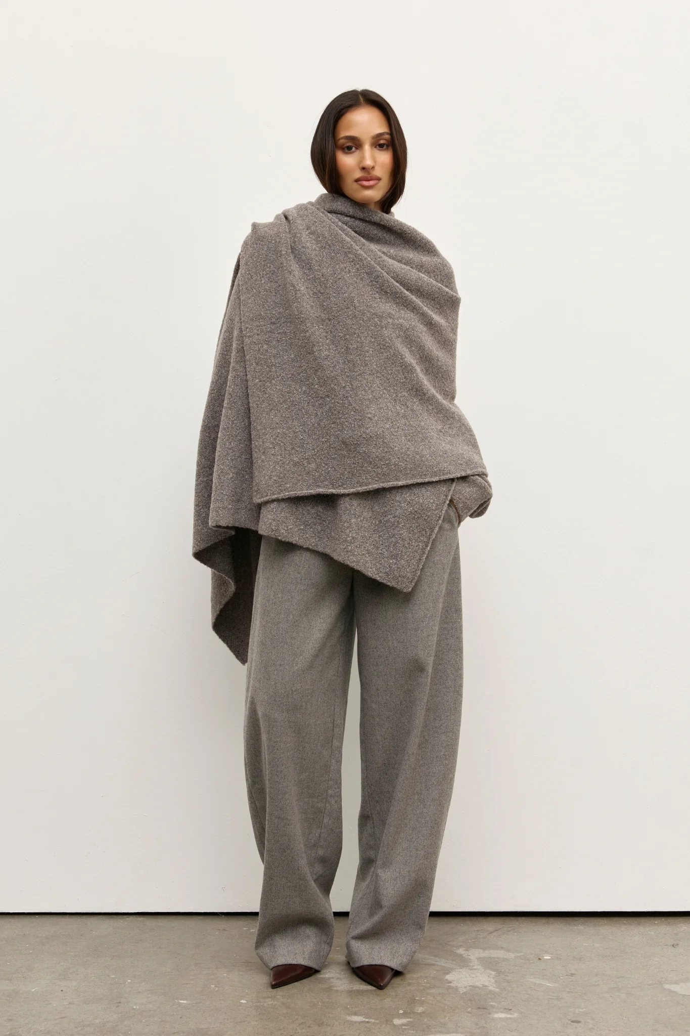 SOBA SCARF - BEIGE GREY