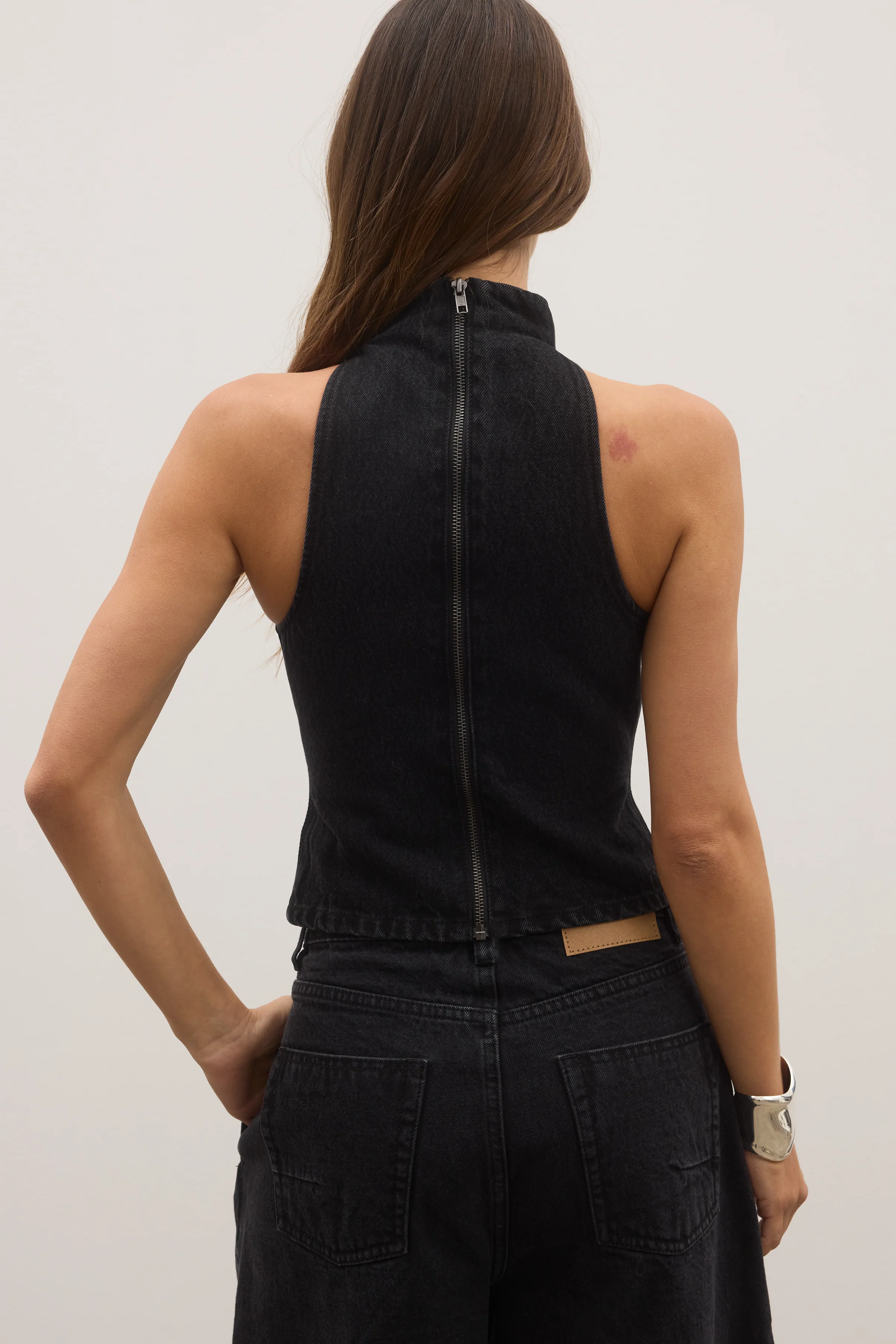THEA DENIM TURTLENECK - BACKSTAGE BLACK - Image 3
