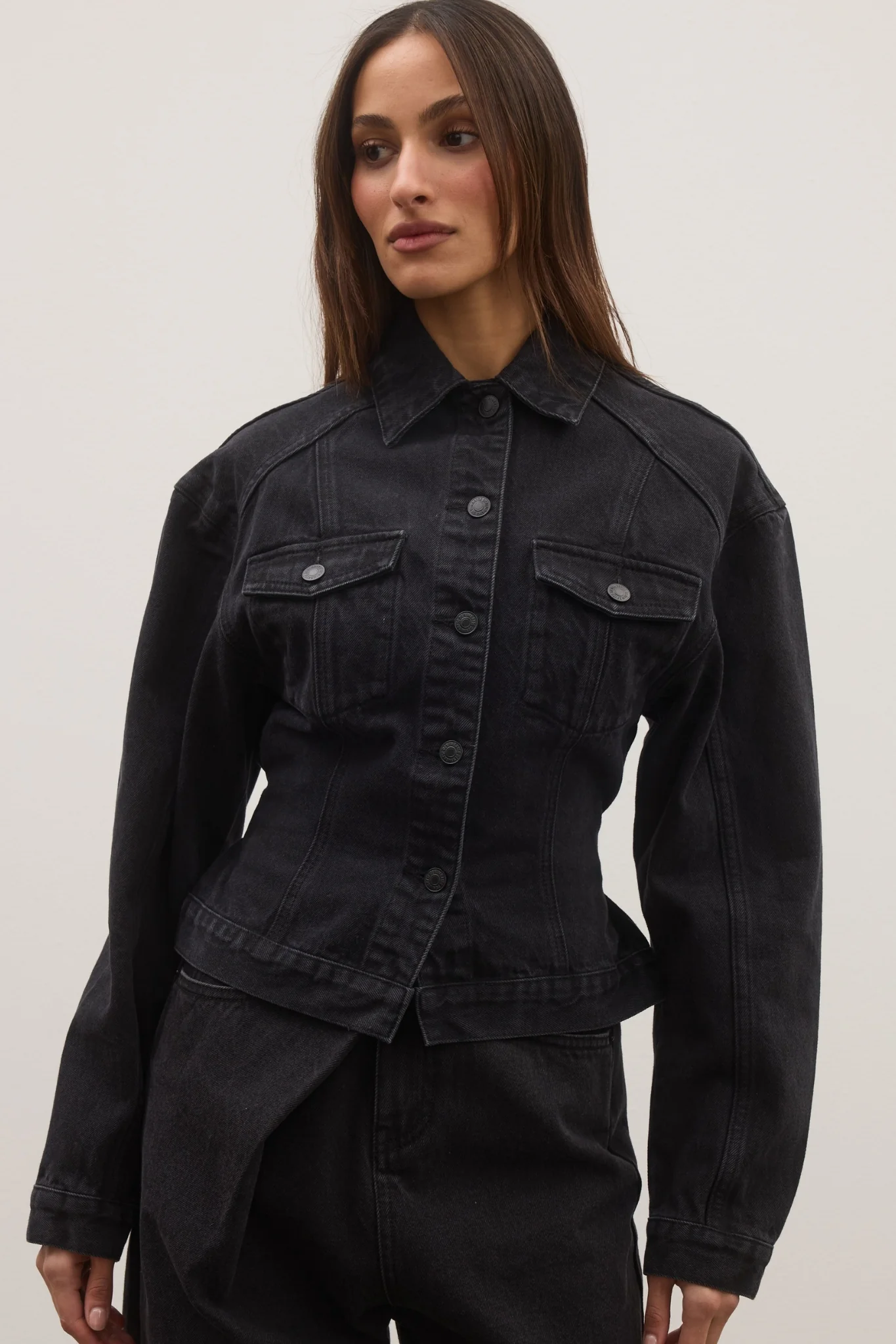 VIOLET DENIM JACKET - BACKSTAGE BLACK