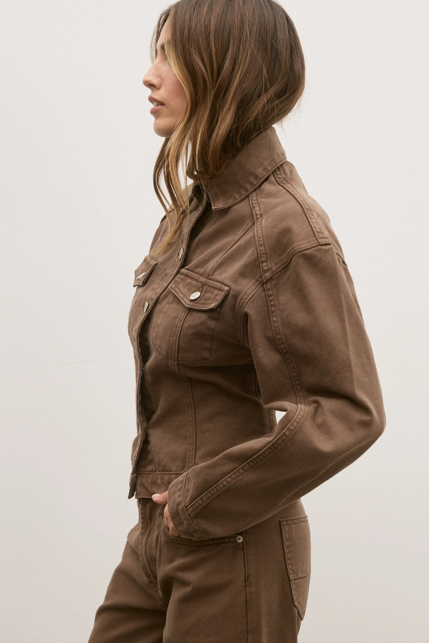 VIOLET DENIM JACKET - CHOCOLATE - Image 4