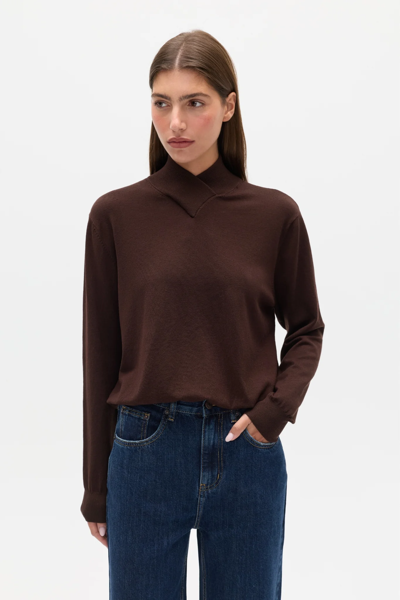 YVETTE KNIT JUMPER - CHOCOLATE BROWN - Image 2